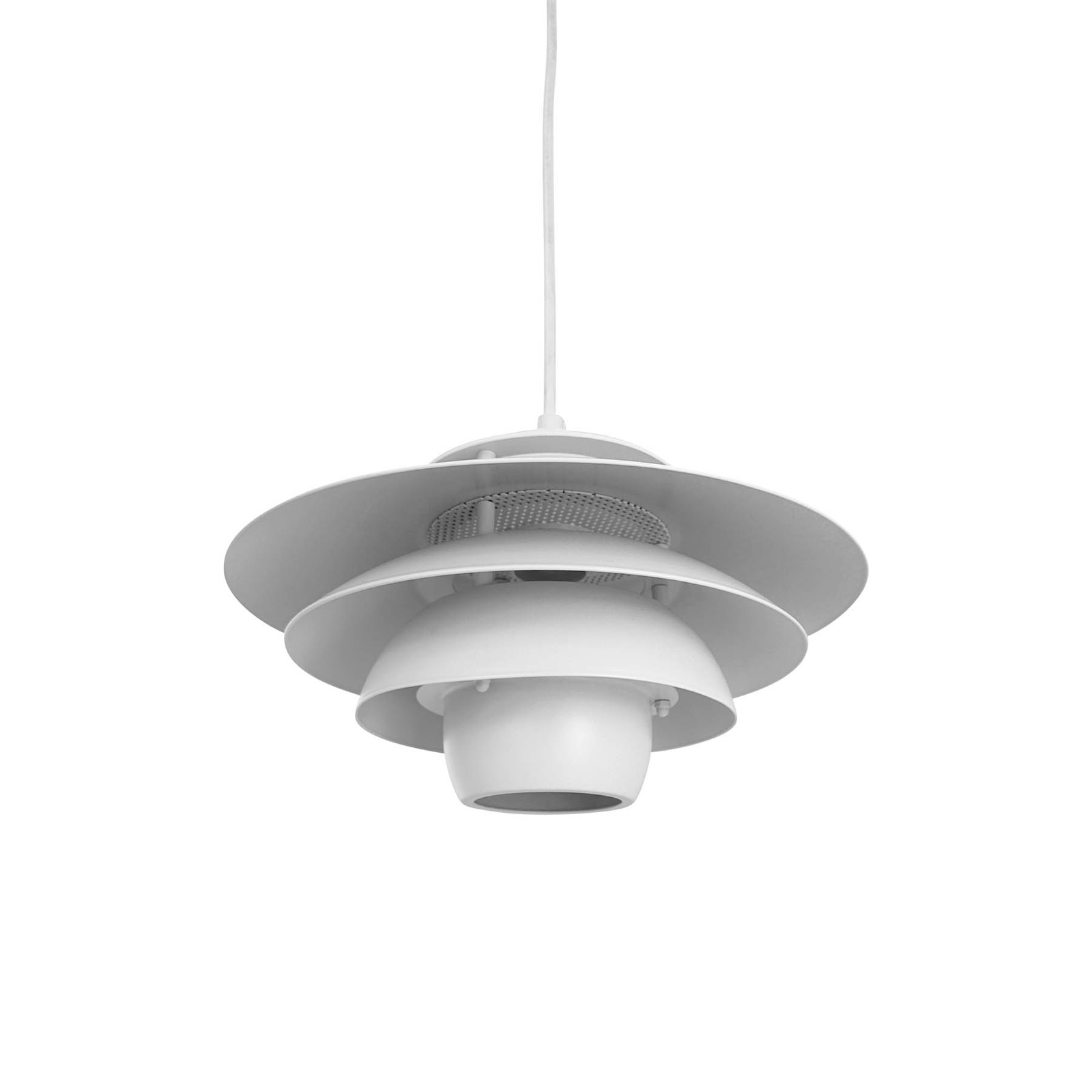 Candeeiro suspenso Dyberg Larsen Ejka mini, branco, Ø 30 cm, metal