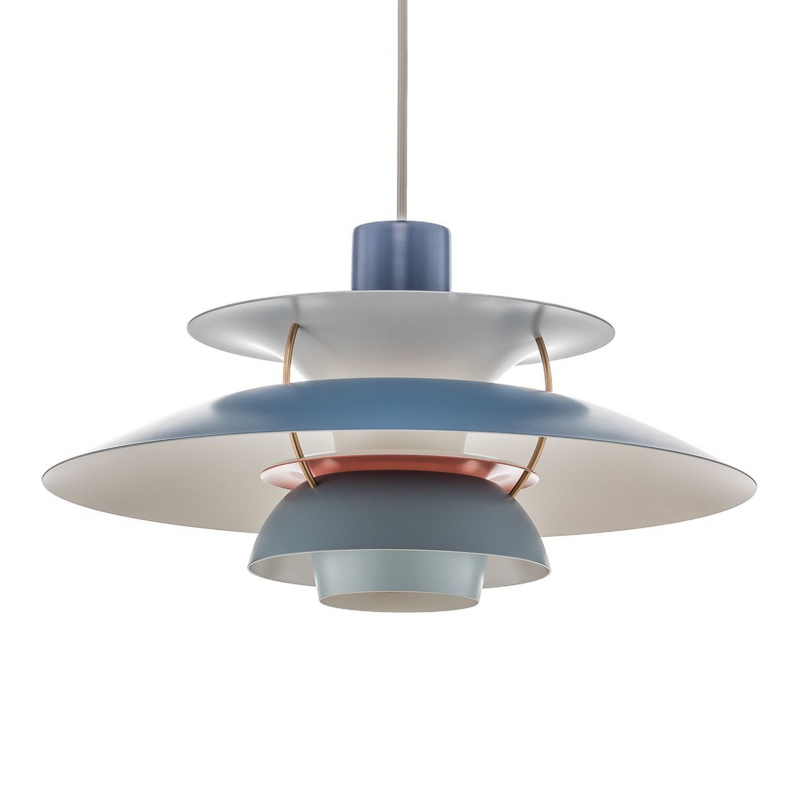 Louis Poulsen PH 5, suspension de designer bleue