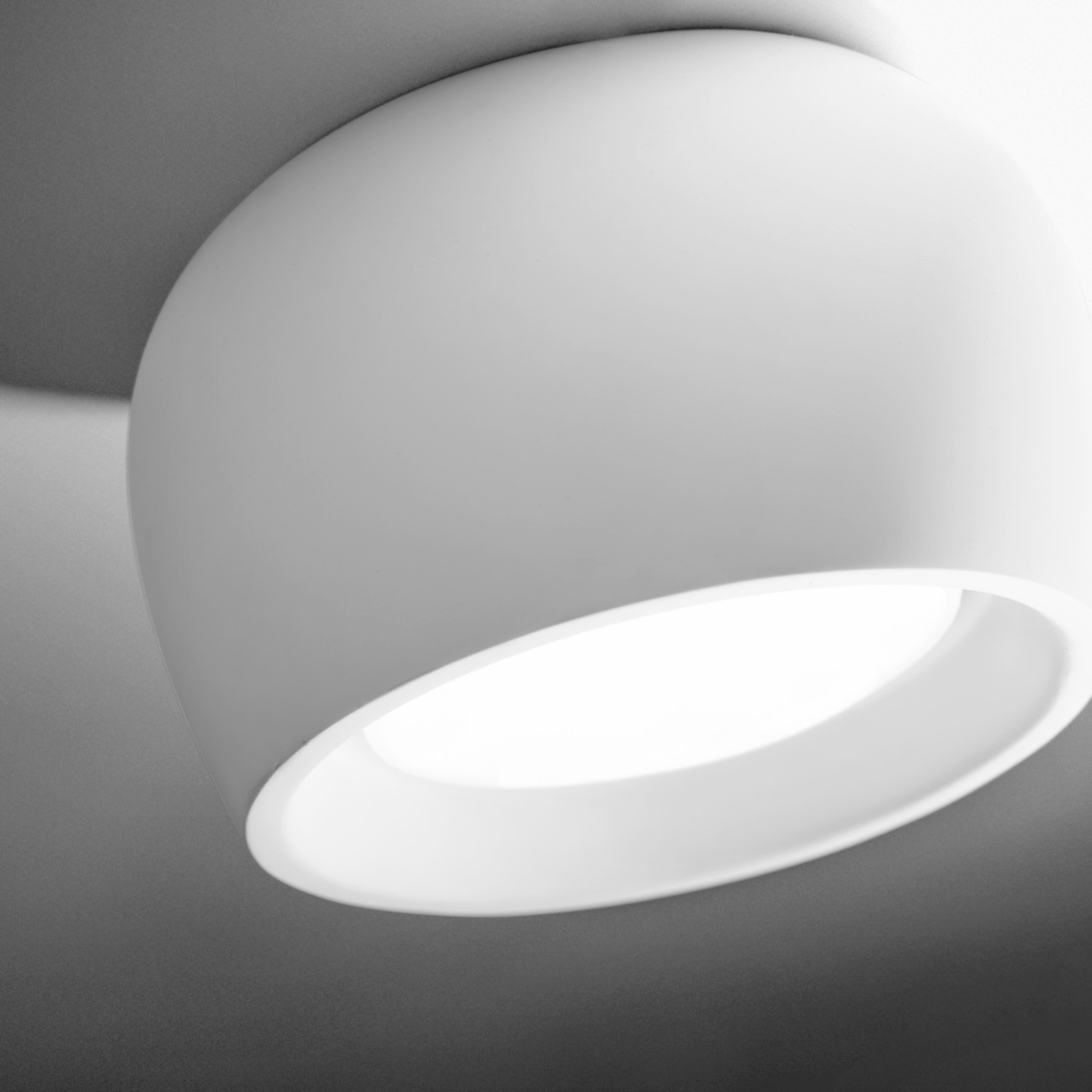 Mysia ceiling lamp, white, plaster, Ø 11 cm, GX53