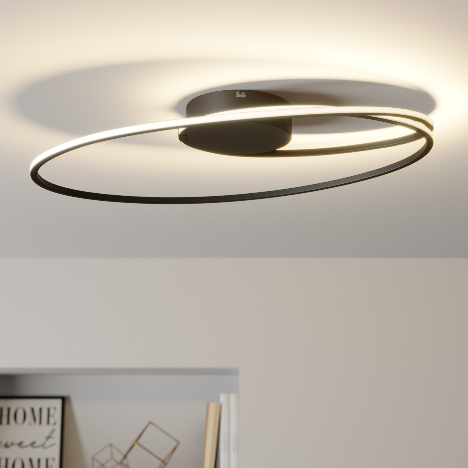 Lindby Xenia Plafoniera LED, nero