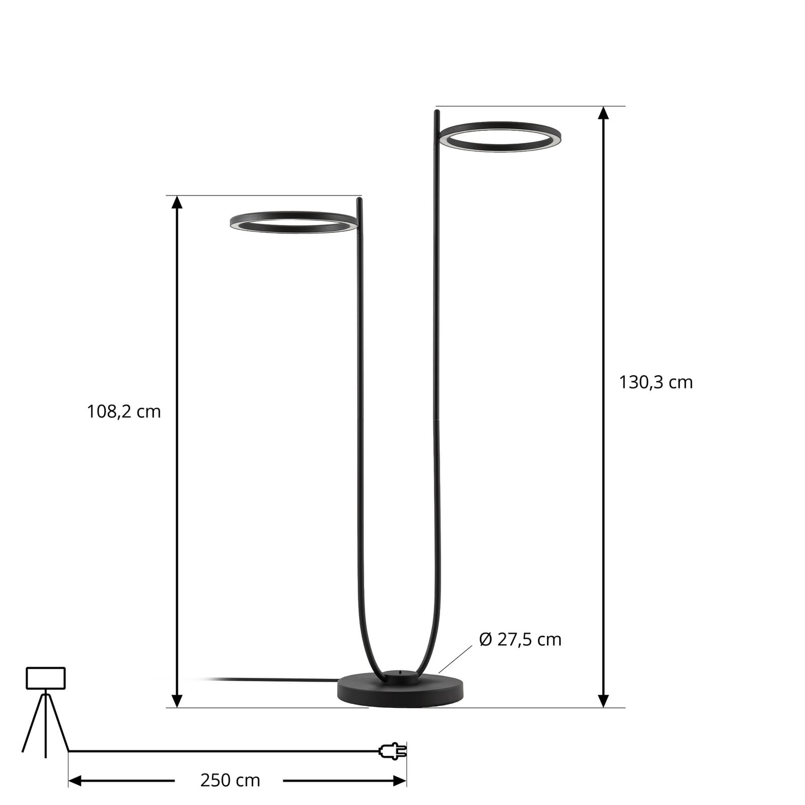 Lucande LED āra stāvlampa Sylvara, melna, CCT, 2 lampas Lucande LED āra stāvlampa Sylvara, melna, CCT, 2 lampas