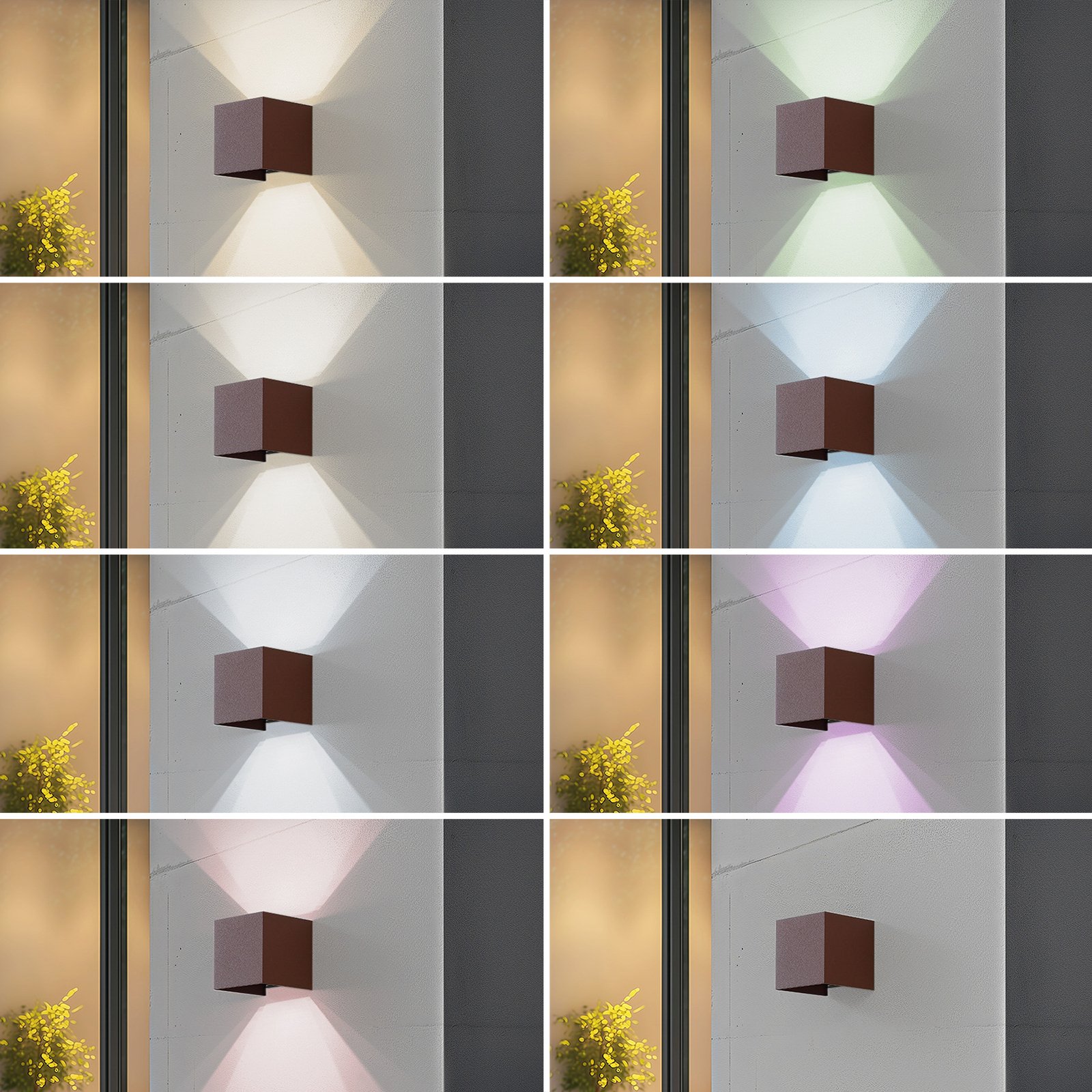 Dara Square LED Smart Ao ar livre Candeeiro de parede Ferrugem - Lindby
