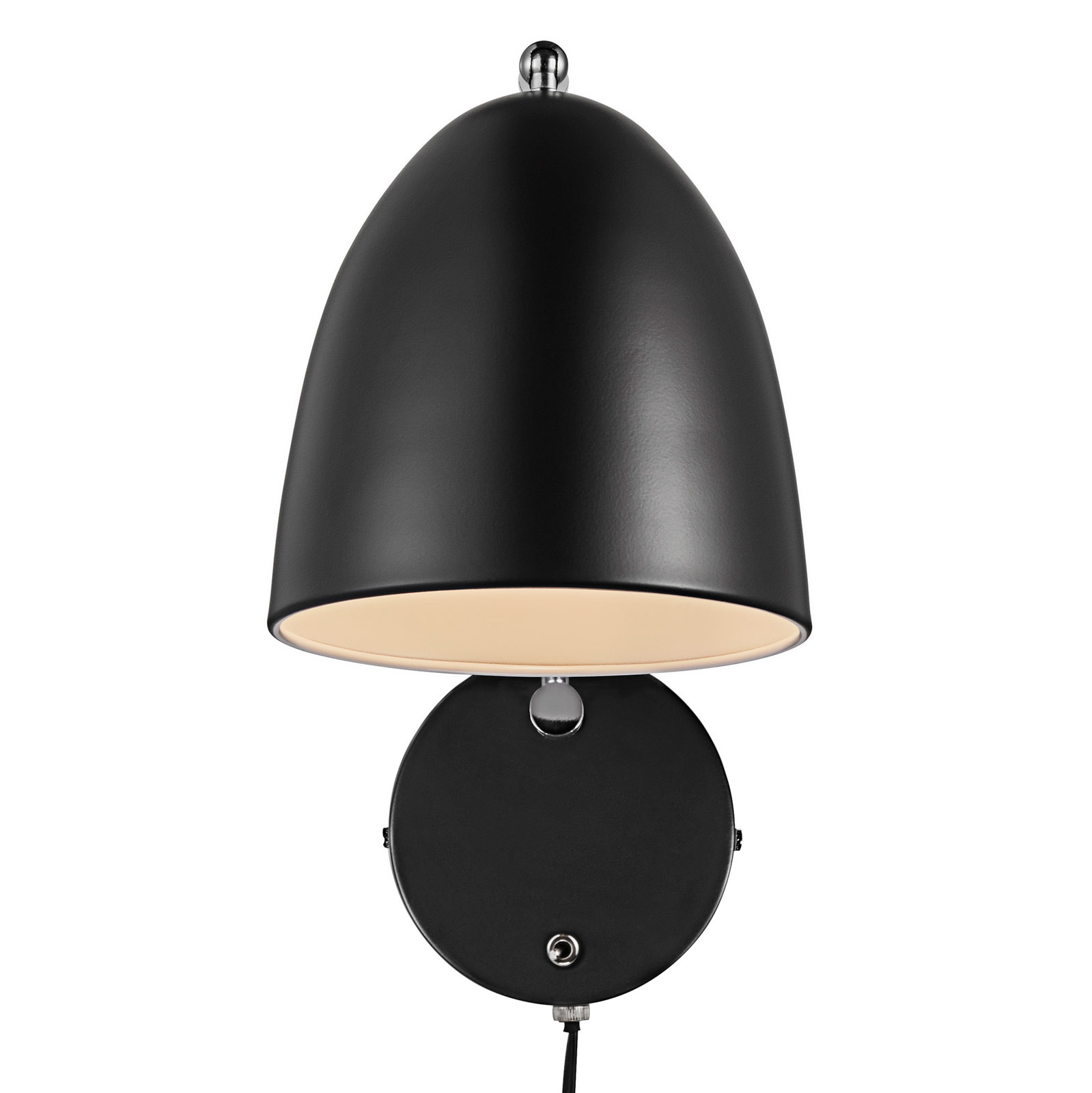 Стенна лампа Alexander с кабел и щепсел, черна