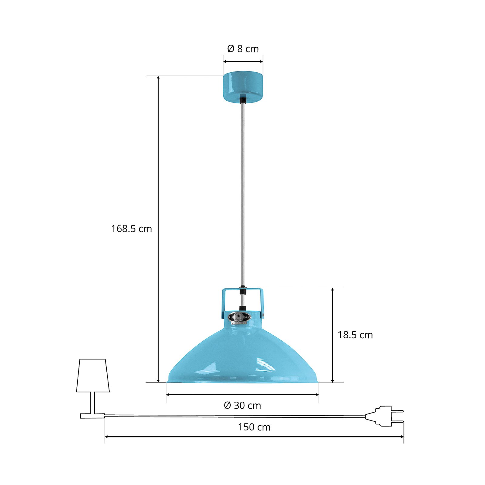 Jieldé Beaumont B240 lampă suspendată, albastru