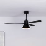 Deckenventilator Amelia Cone, LED-Leuchte, schwarz