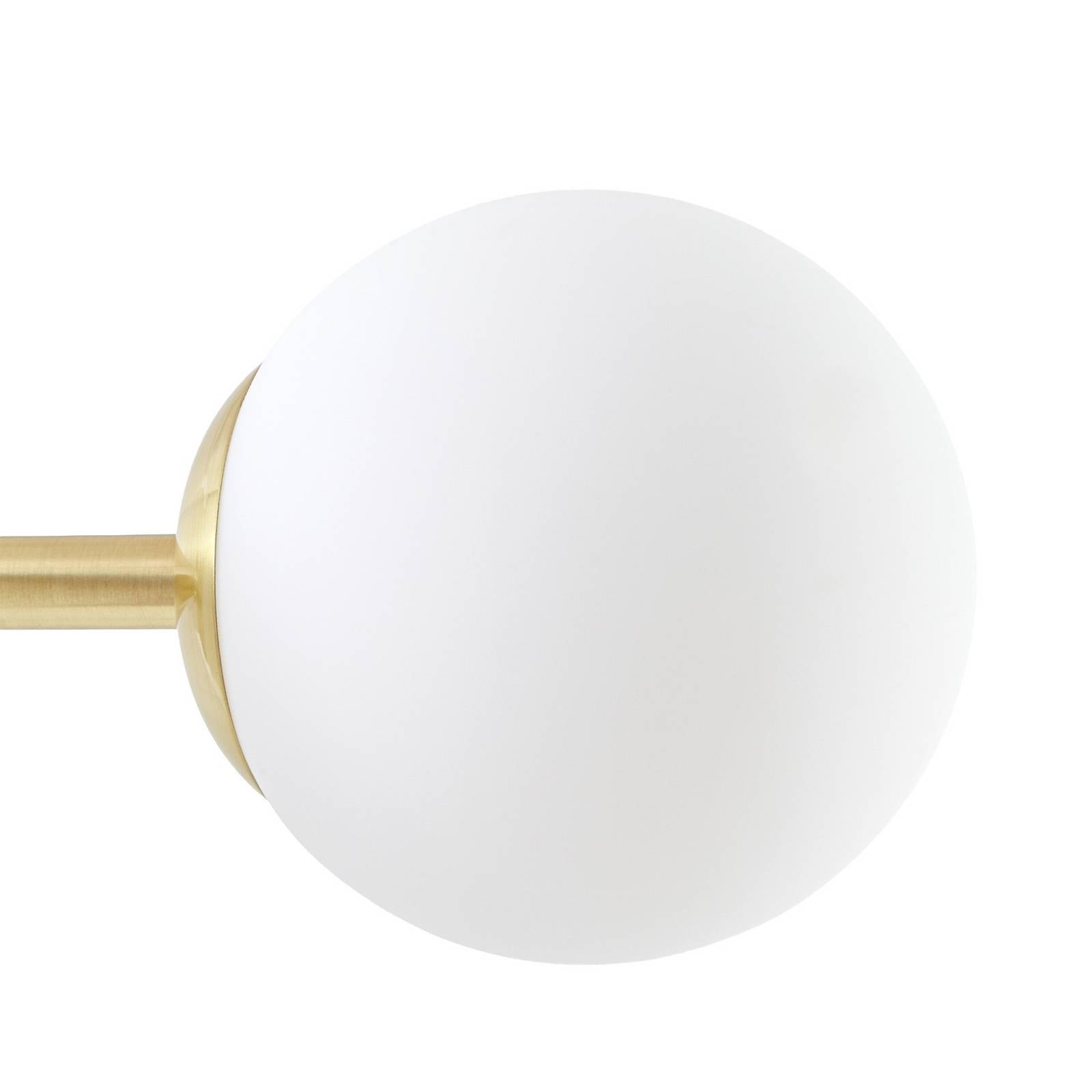 Lampa wisząca Lindby Isamer, opal/mosiądz, długość 130 cm