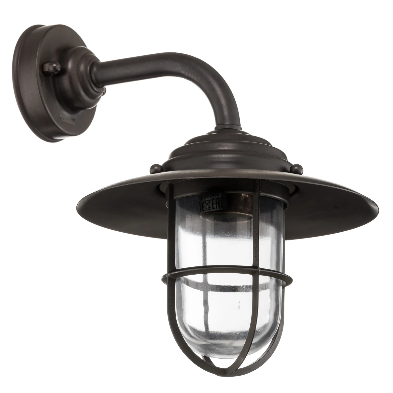 Āra sienas lampa Chalet režģa misiņa slīpēts caurspīdīgs
