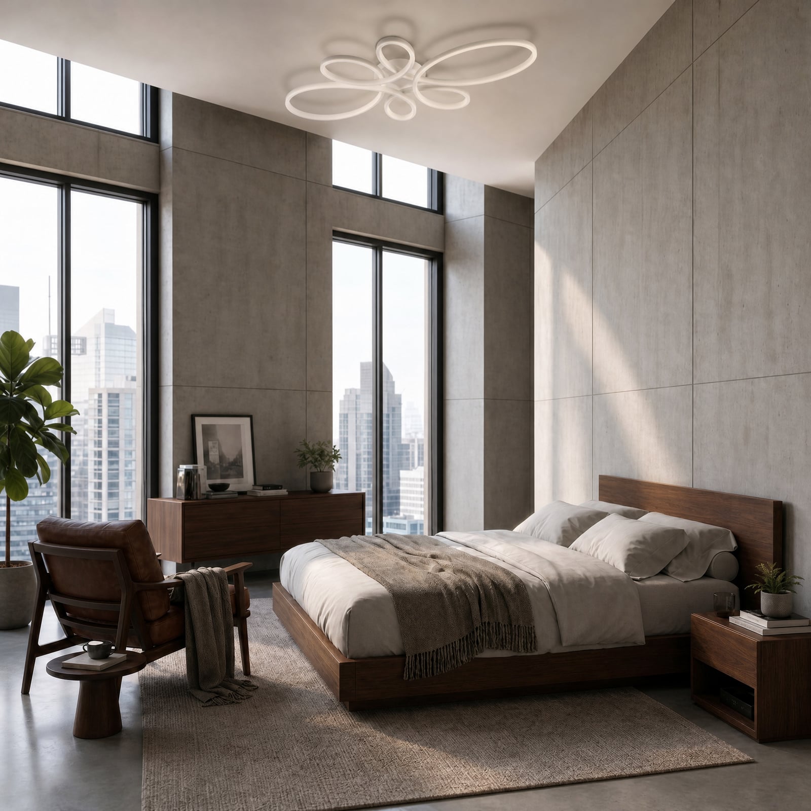 Stropní svítidlo Fly LED, matná bílá, 4 000 K, 83 cm x 45 cm
