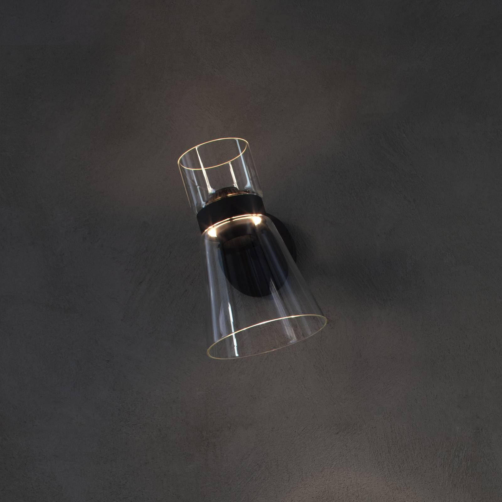 Nástenné svetlo FLOS Nocturne Cone, čierna, sklo, stmievateľné