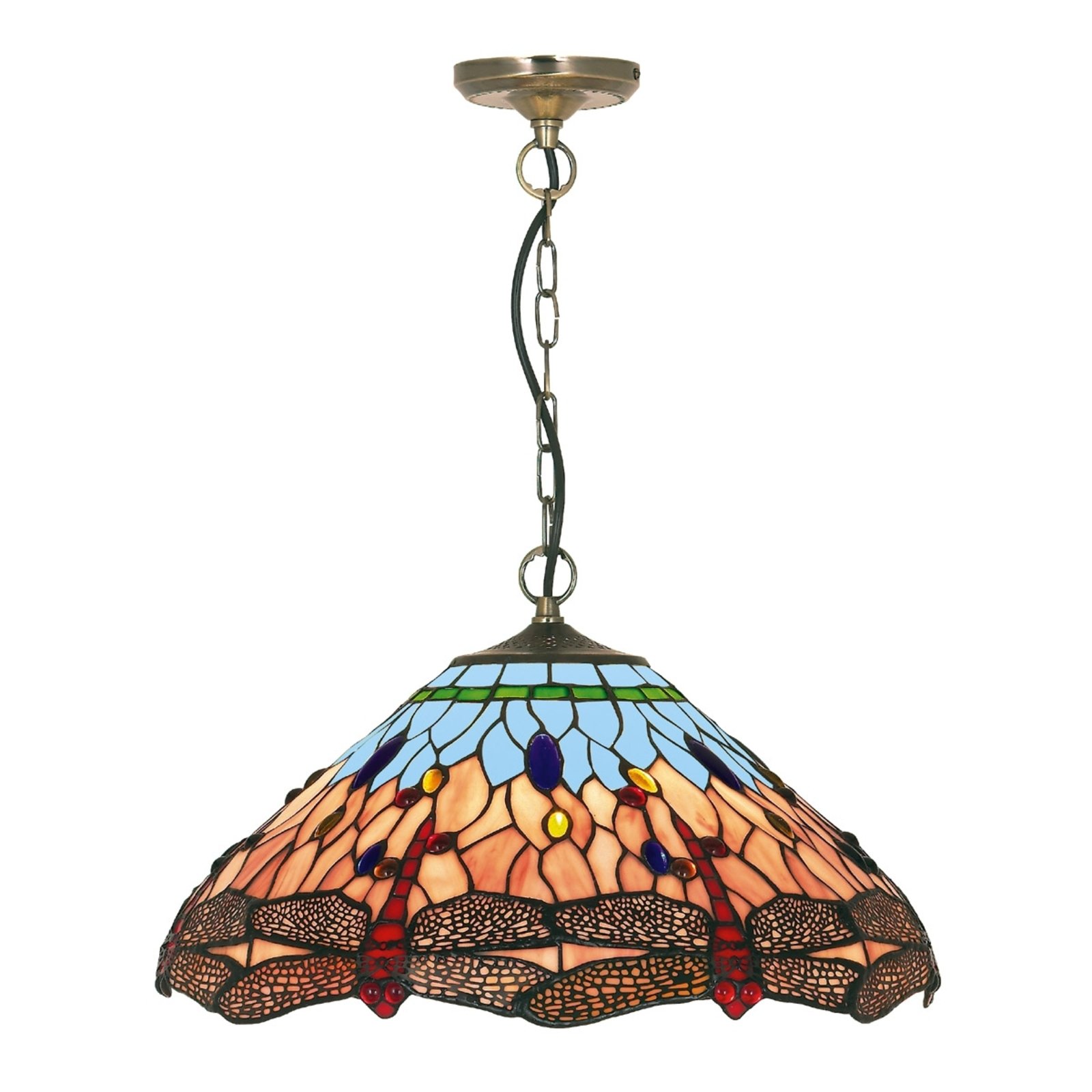 Klasyczna lampa wisząca w stylu Tiffany DRAGONFLY
