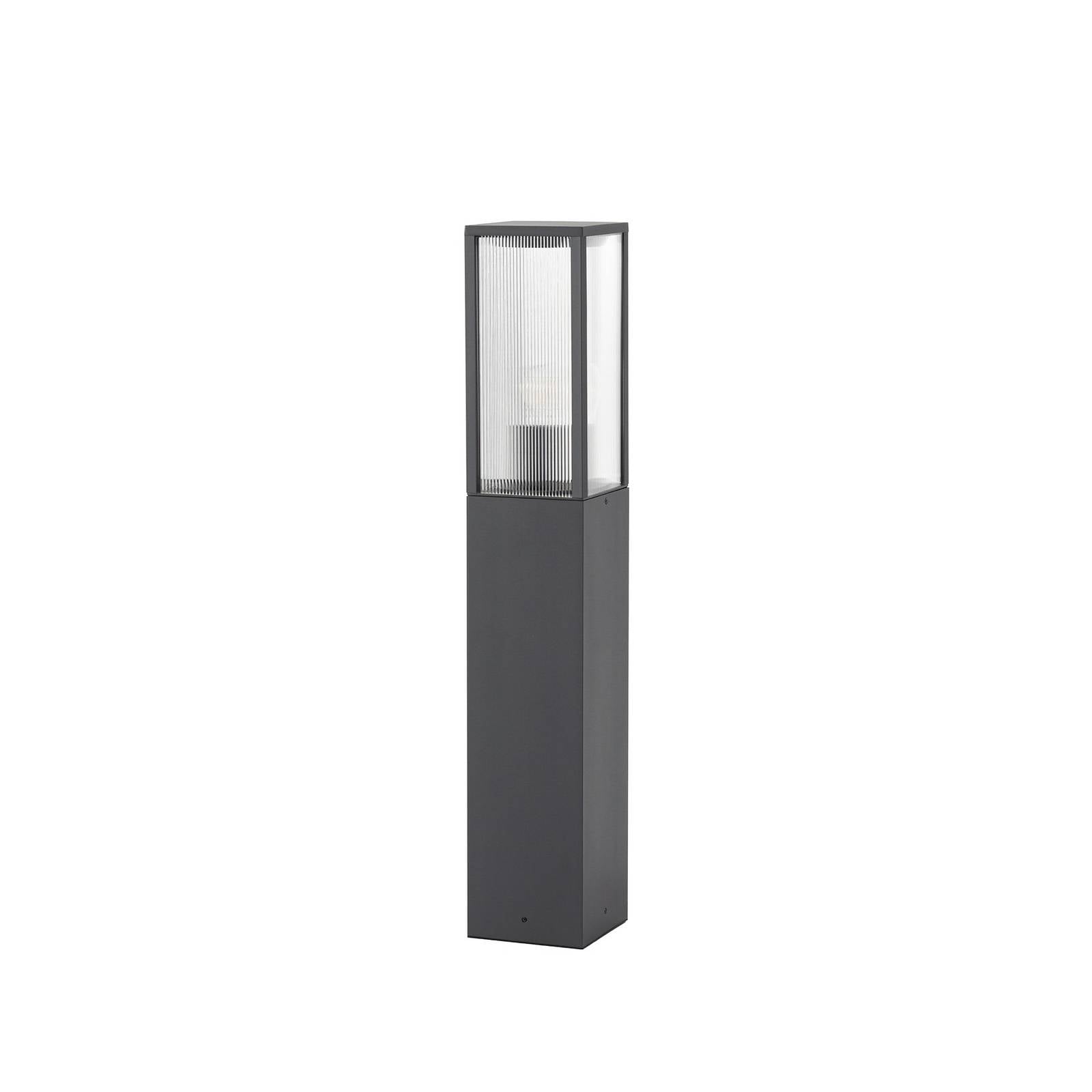 Lindby Wegeleuchte Peldar, anthrazit/geriffelt, 80 cm