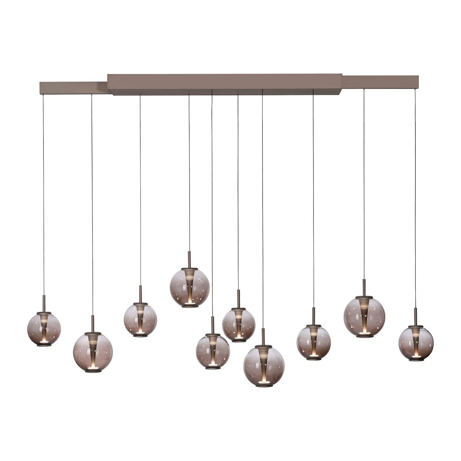 LED-Pendellampe PURE E-Infinity bronze/amber, 198 cm, 10-flg