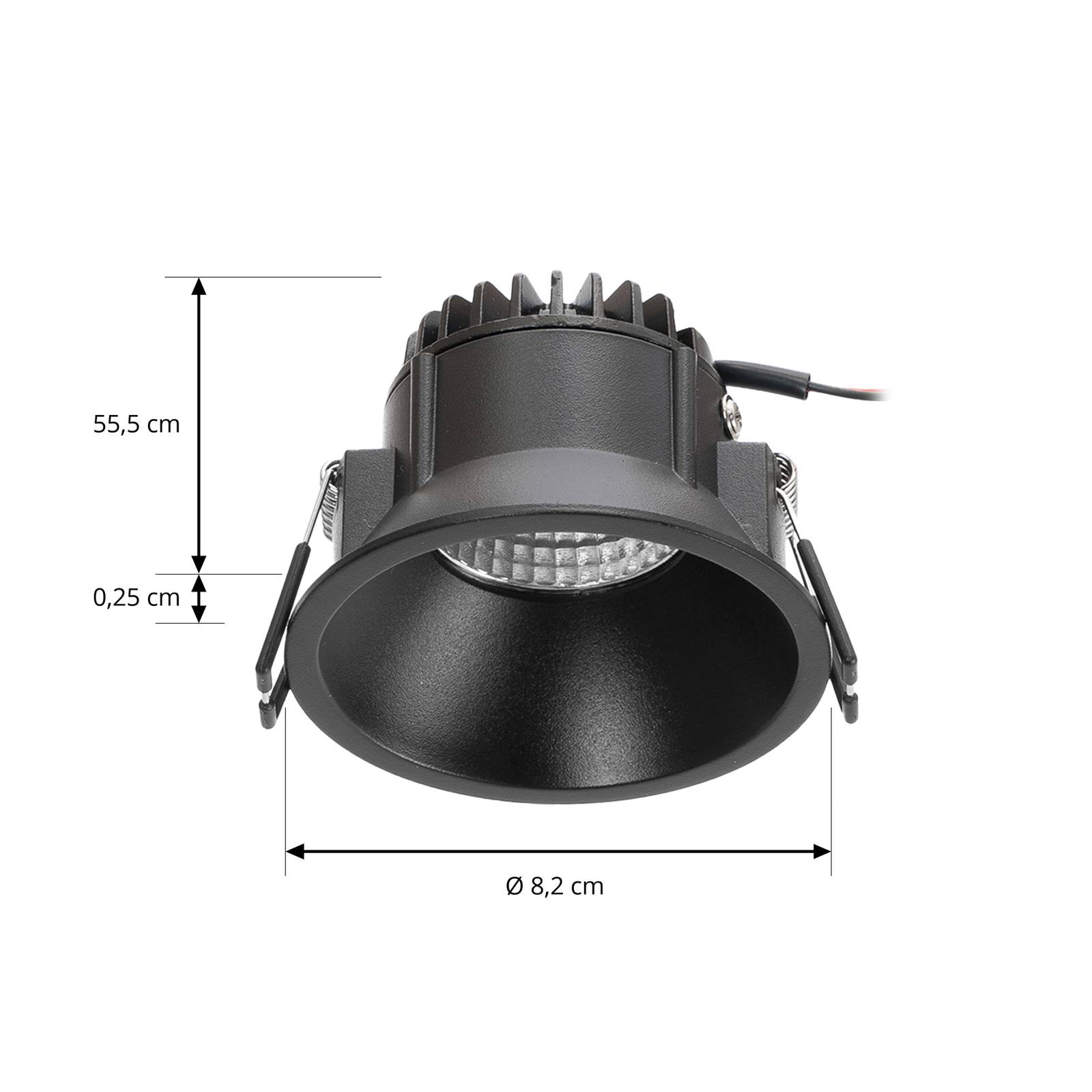 Arcchio LED downlight Niria, czarny, 4000K