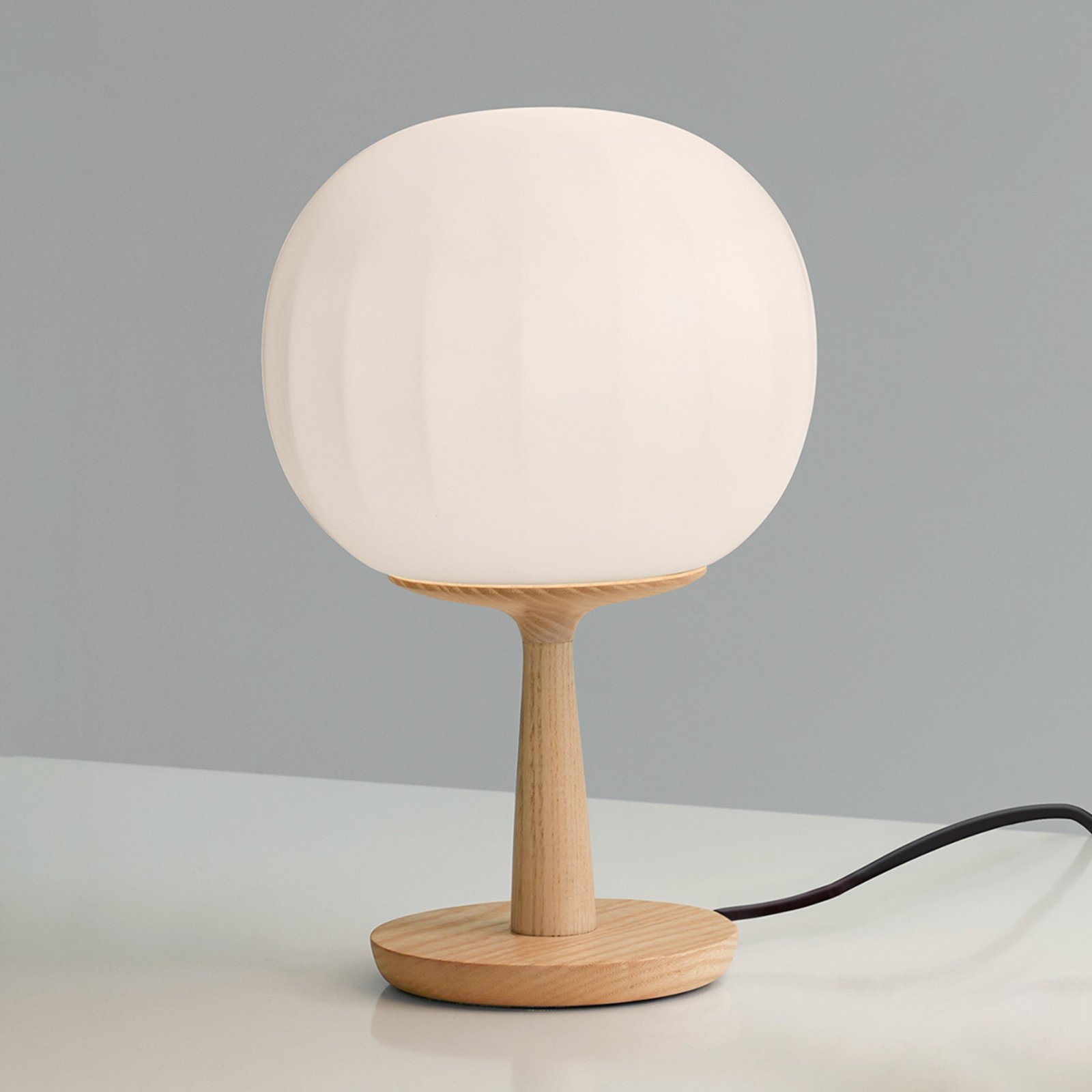 Luceplan Lita table lamp ash wood base height 28cm
