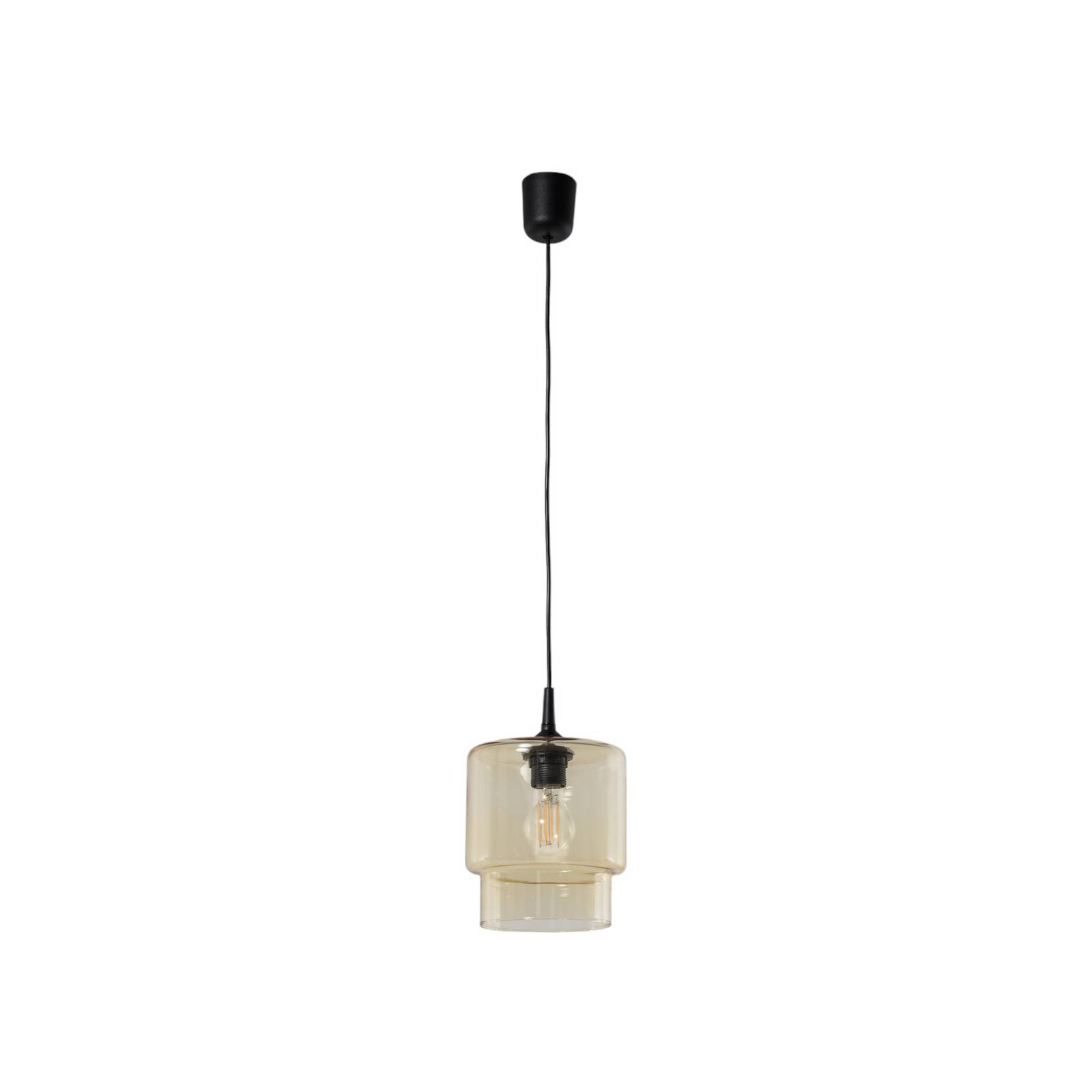 Glas-Pendelleuchte Nesto, amber, Ø 18 cm, E27