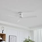 Lucande ceiling fan Vindur, white, DC, quiet, Ø 132 cm