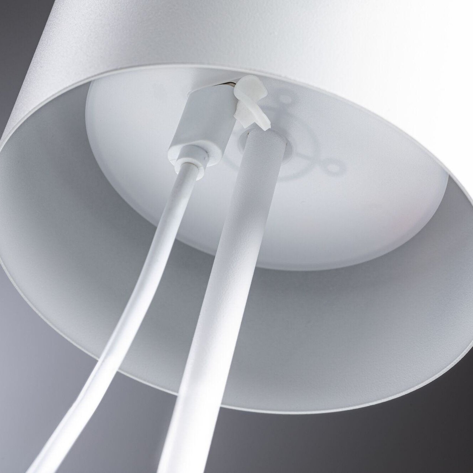 Paulmann Lampe de table LED à accu Tuni, blanc, plastique, IP44