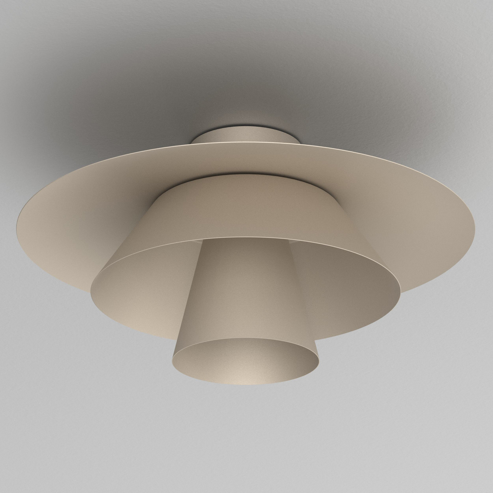 Lampa sufitowa Plato, beżowa, metal, Ø 38 cm, E27