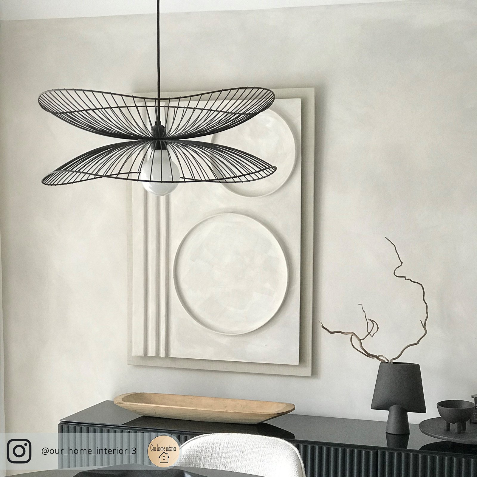 Forestier Libellule S pendant lamp, 56 cm, black