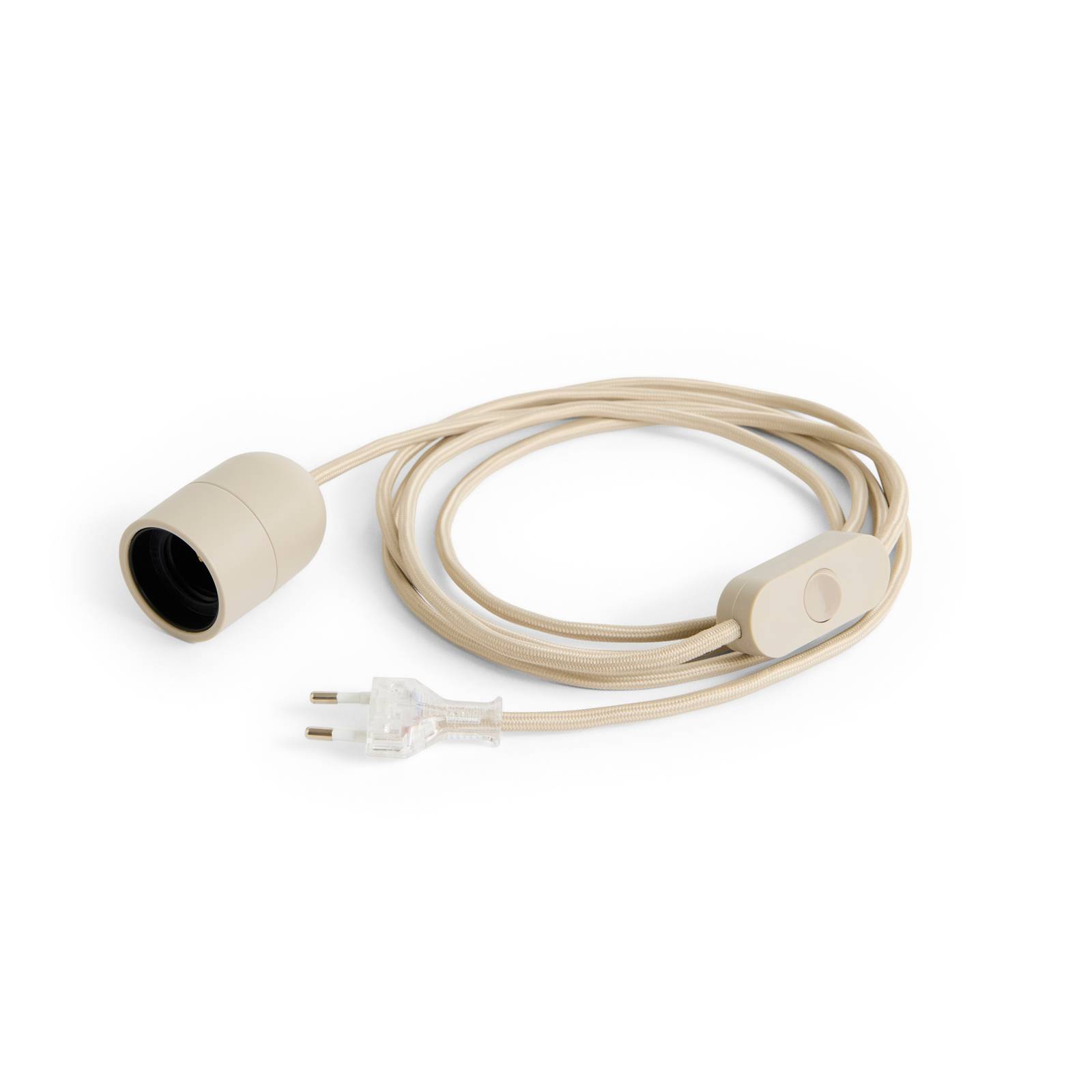 HAY E27-Lampenfassung COMMON, betongrau, Stecker, 240 cm