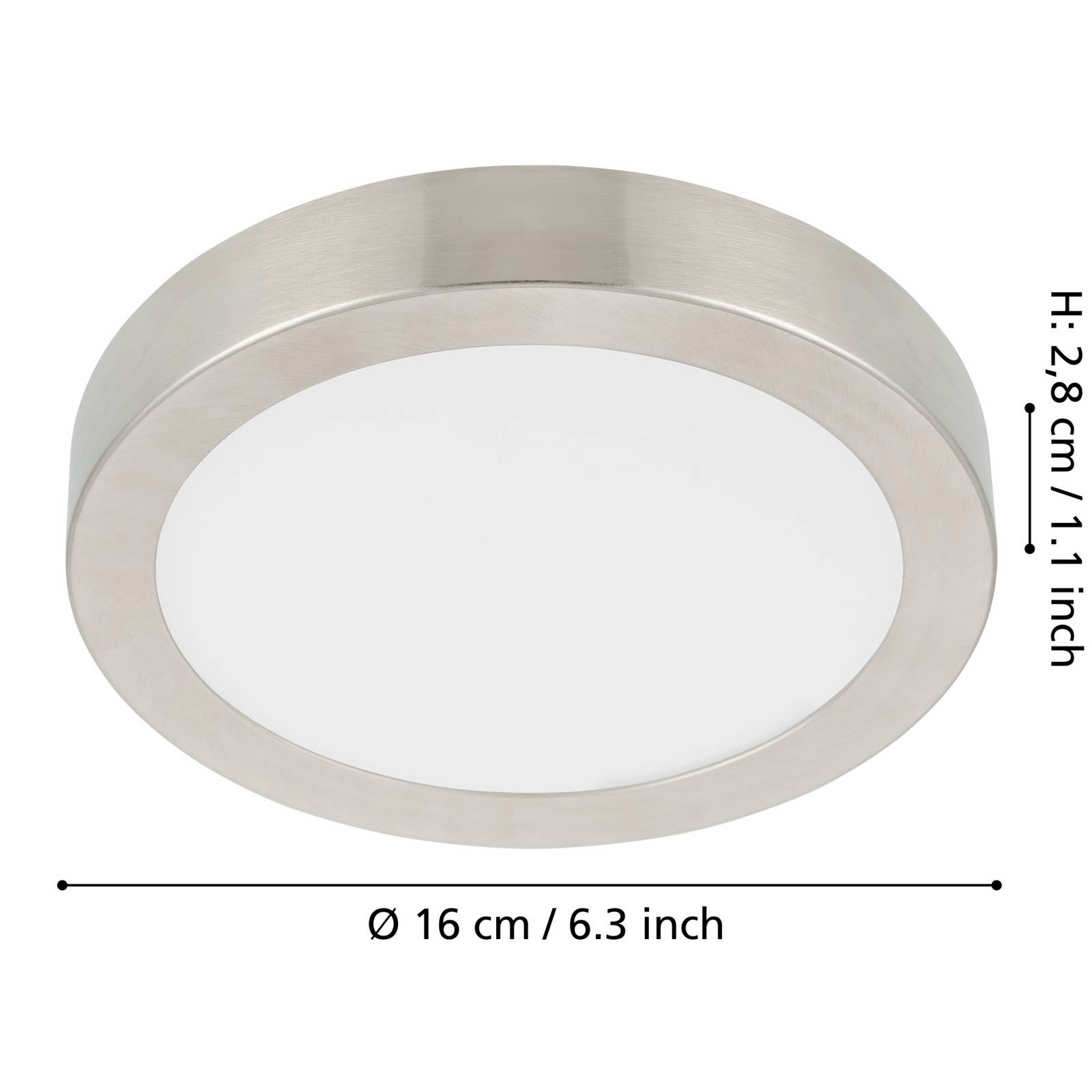 Panel natynkowy LED Fueva 5 IP20 830 nikiel Ø16cm