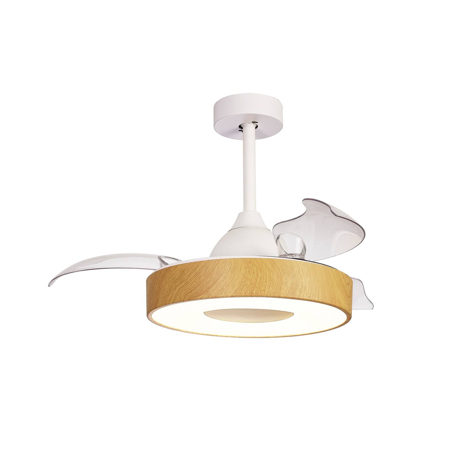 LED-Deckenventilator Coin Mini holz DC leise Ø 91 cm CCT