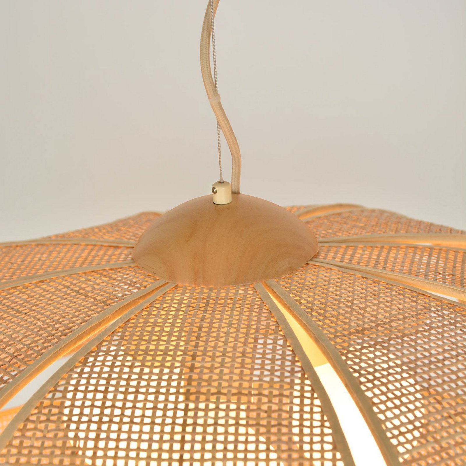 MARKET SET Coquillage hanging light, 70 cm, natural colour, rattan