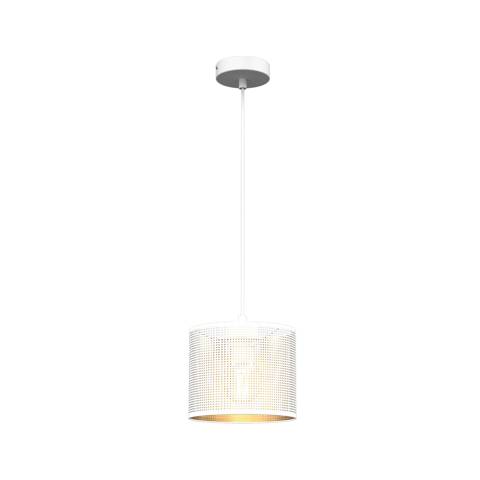 Euluna Hänglampa Jovin 1 lampa Ø 18cm vit/guld