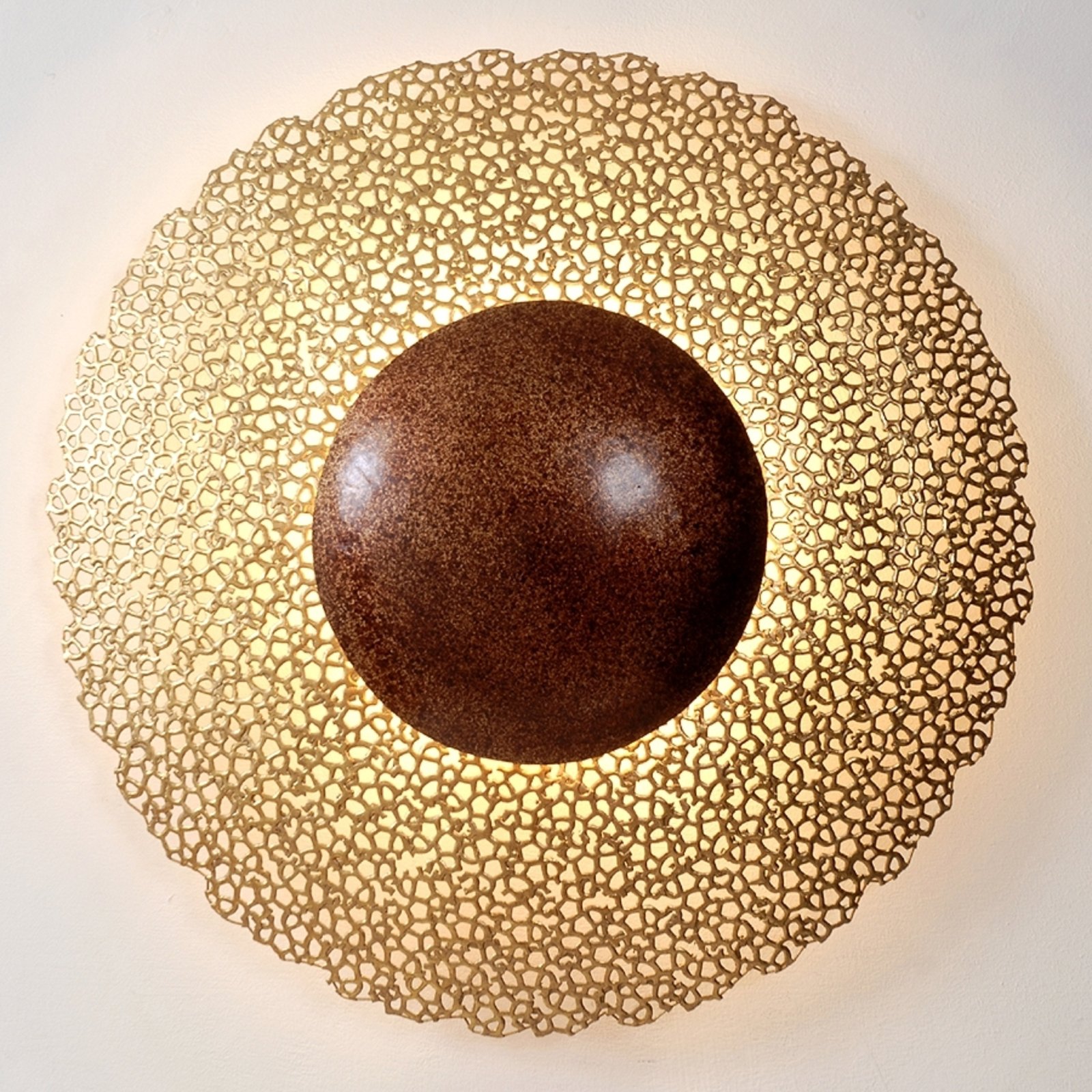 Utopistico Circa væglampe, guld-brun