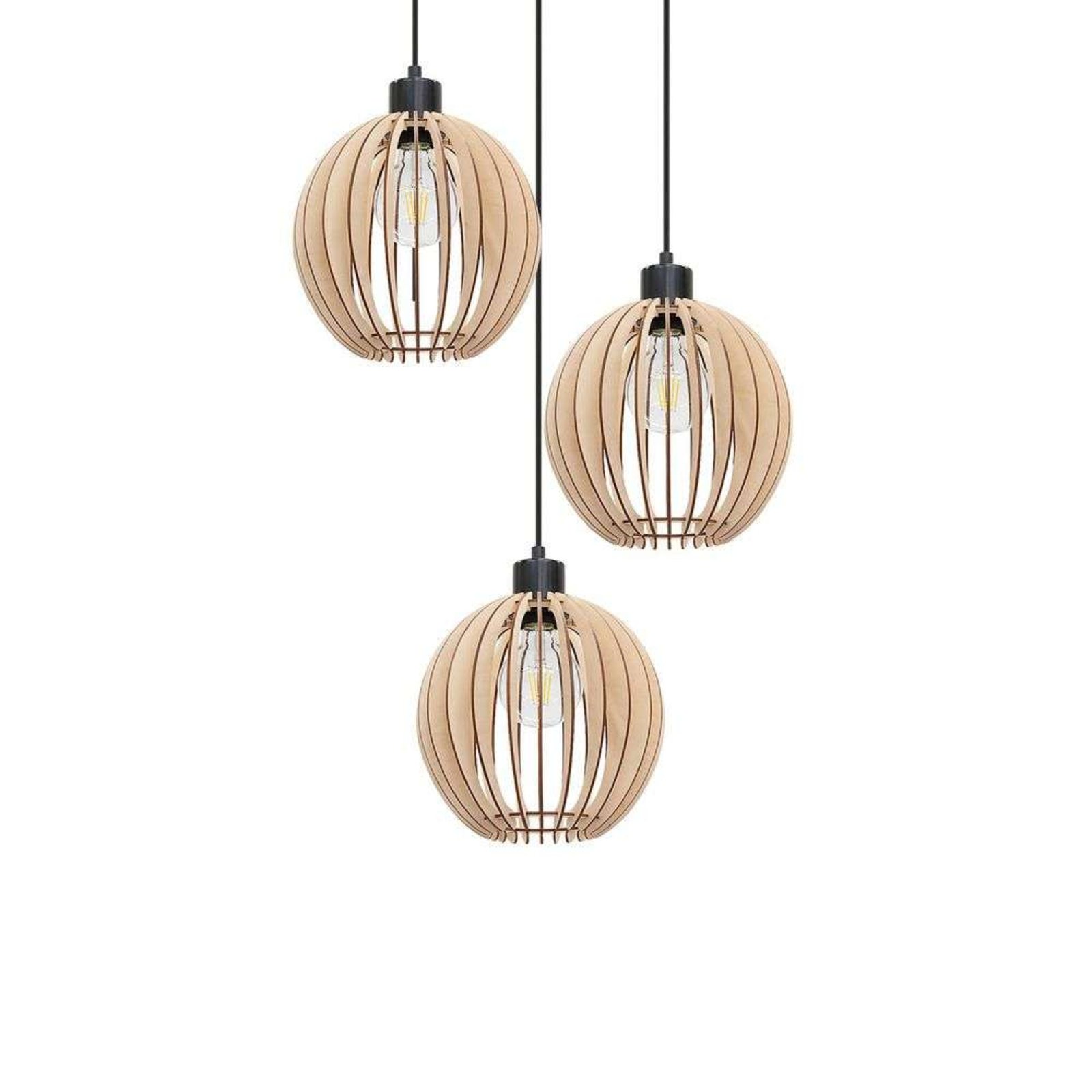 Clay Cluster Candeeiro Suspenso Black/Wood - Envostar