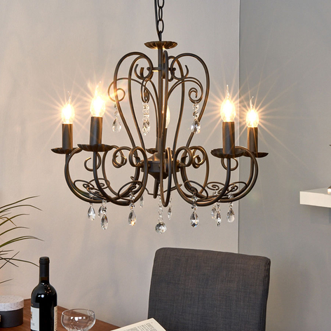 Lustre à 5 lampes Sophina en noir