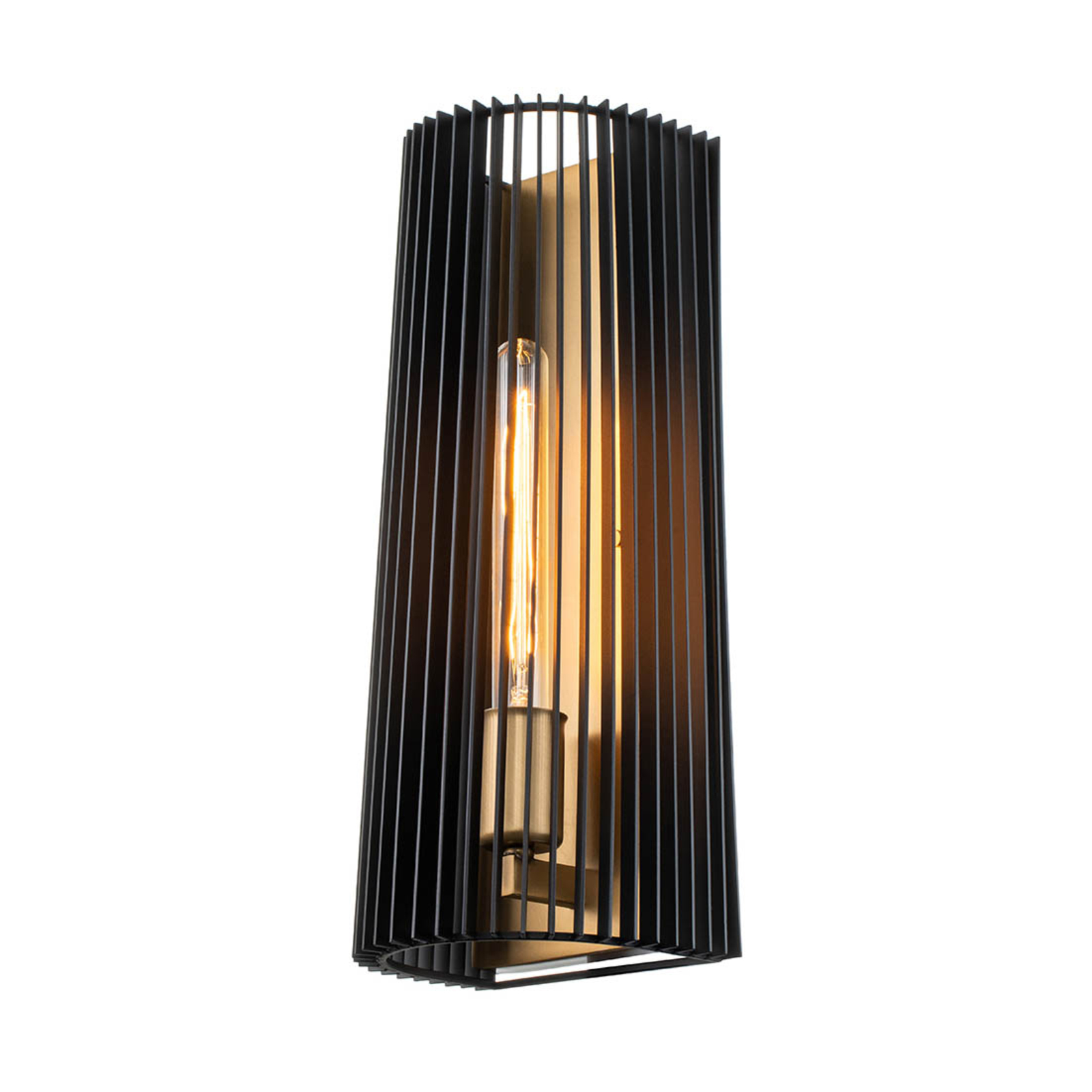 Linara wall light, black/brass, one-bulb