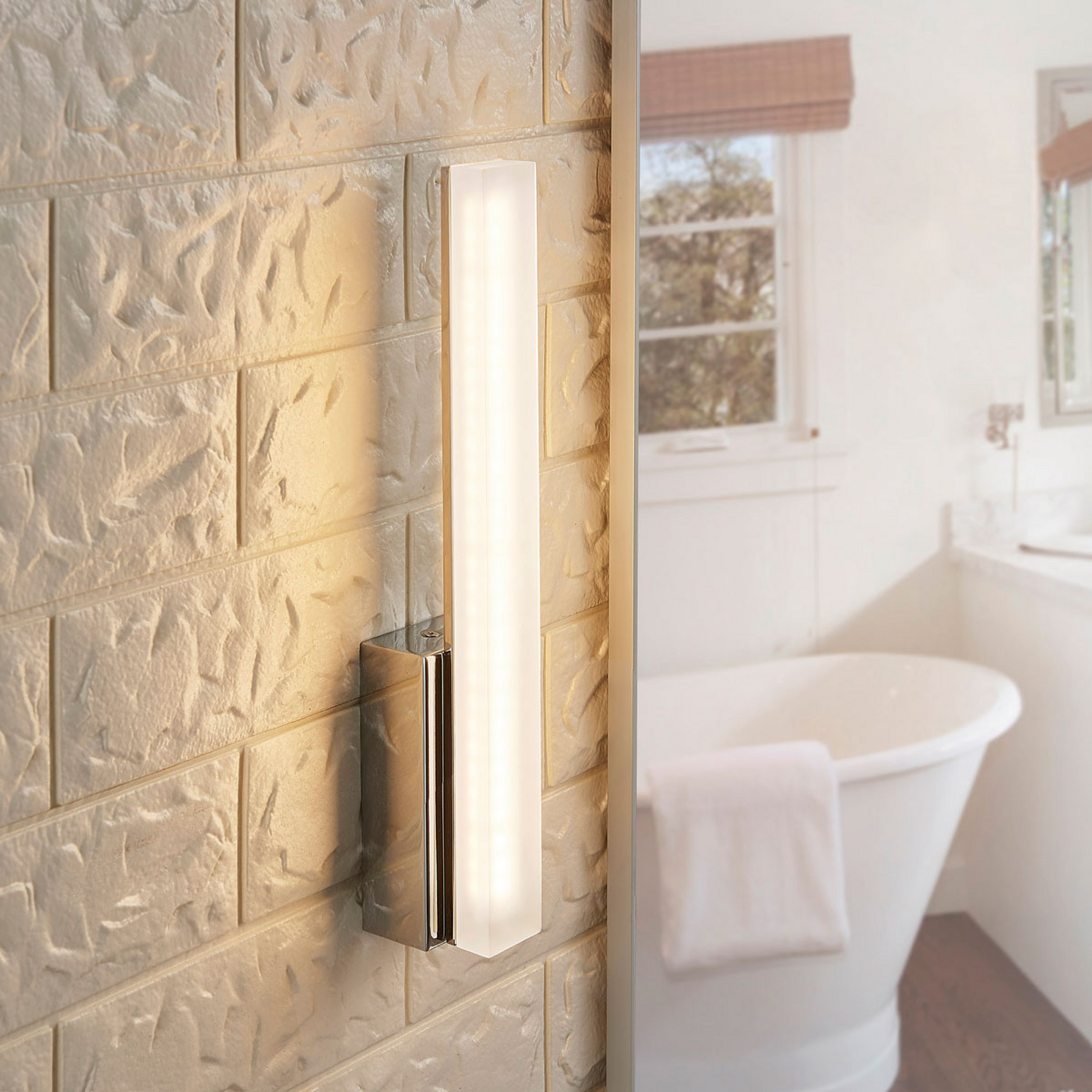 Lucande LED Bathroom Wall Light Julie 32 Cm High Chrome IP44 Lights ie
