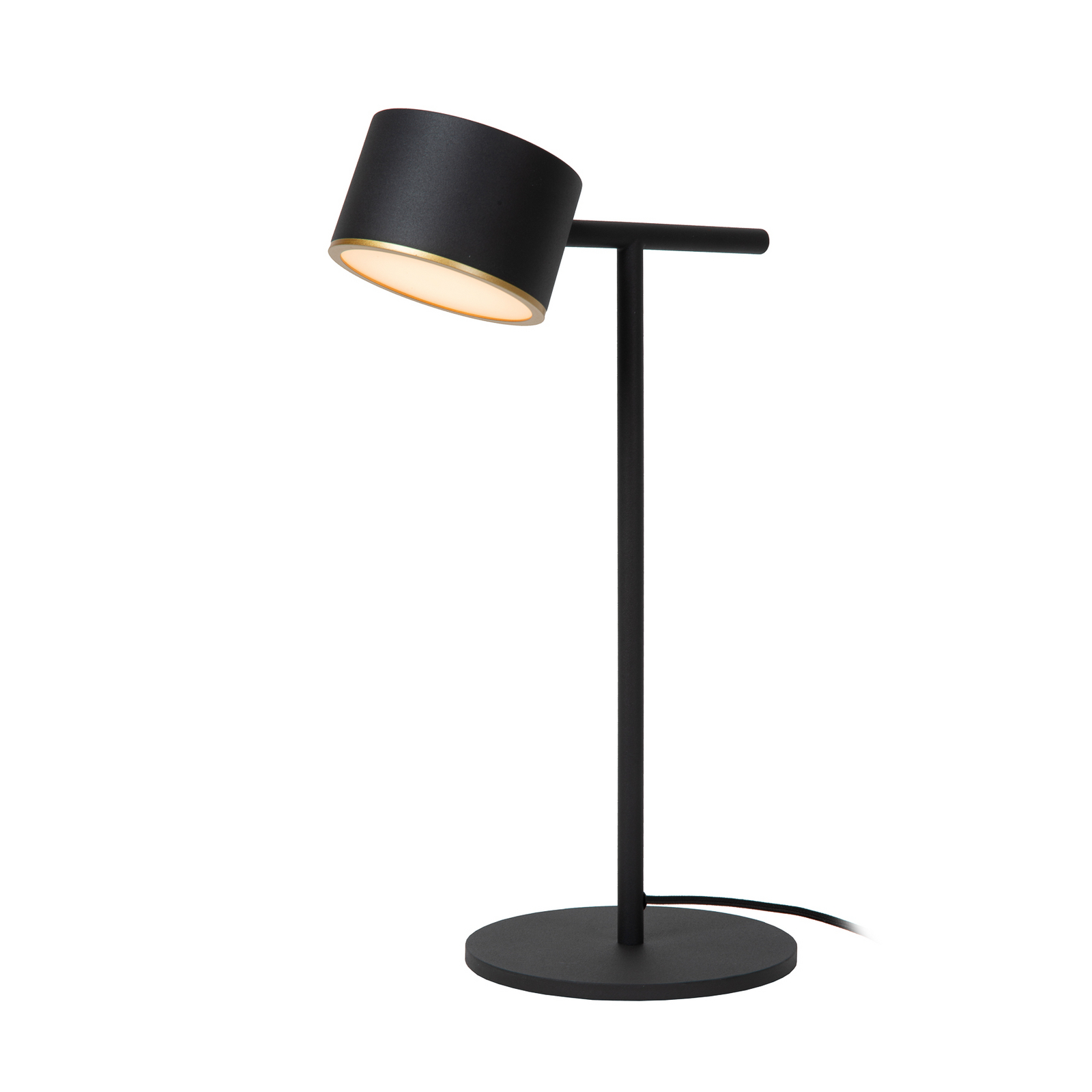 lampe à poser LED Gian, noire, hauteur 40 cm, métal