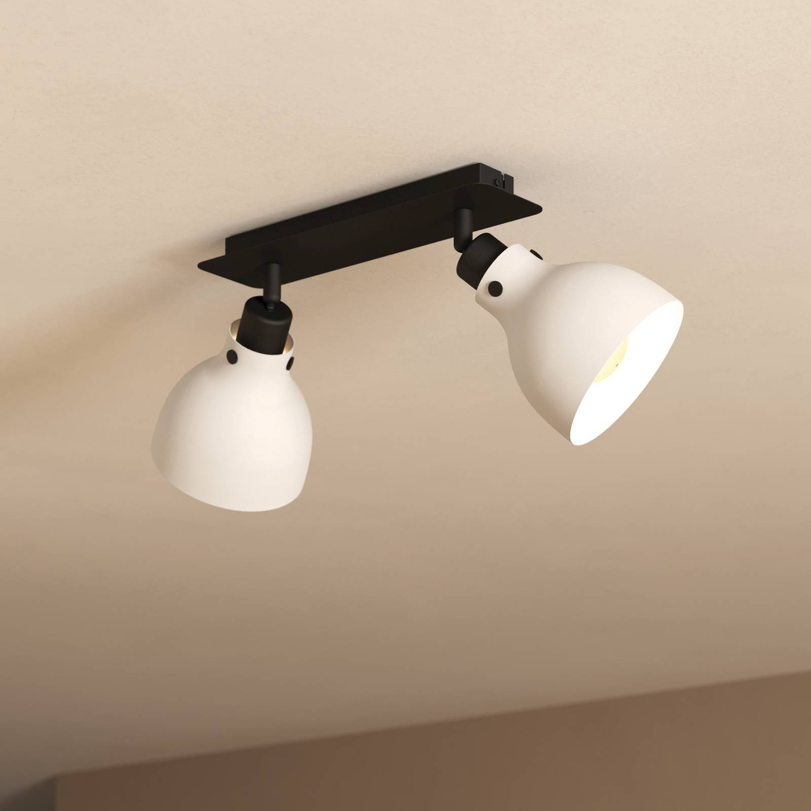 Deckenstrahler Matlock,  Länge 52 cm, grau/schwarz, 2-flg. günstig online kaufen