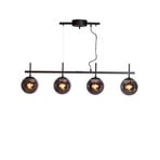 Lampa wisząca Boyle marki By Rydéns, kolor dymnoszary, 4-punktowa, szkło, E27