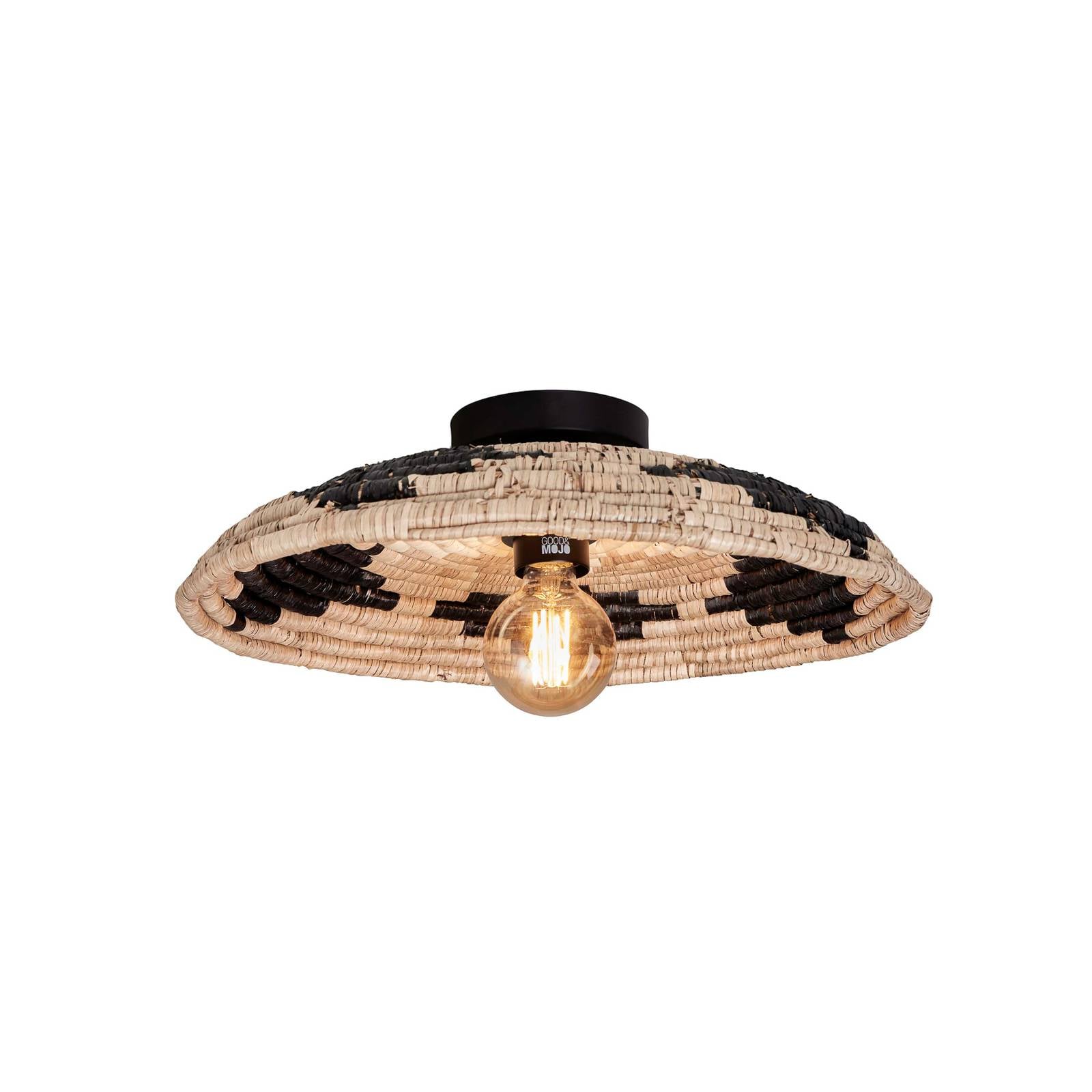 GOOD & MOJO Deckenlampe Andros schwarz natur weiß Ø 45 cm