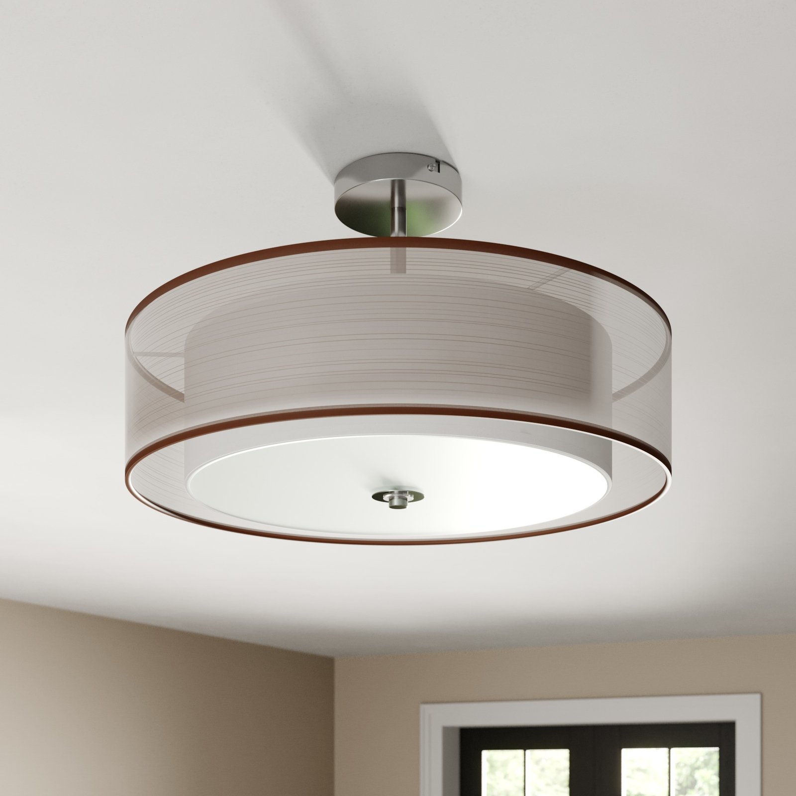 Pikka LED Ceiling Lamp Brown/White - Lindby