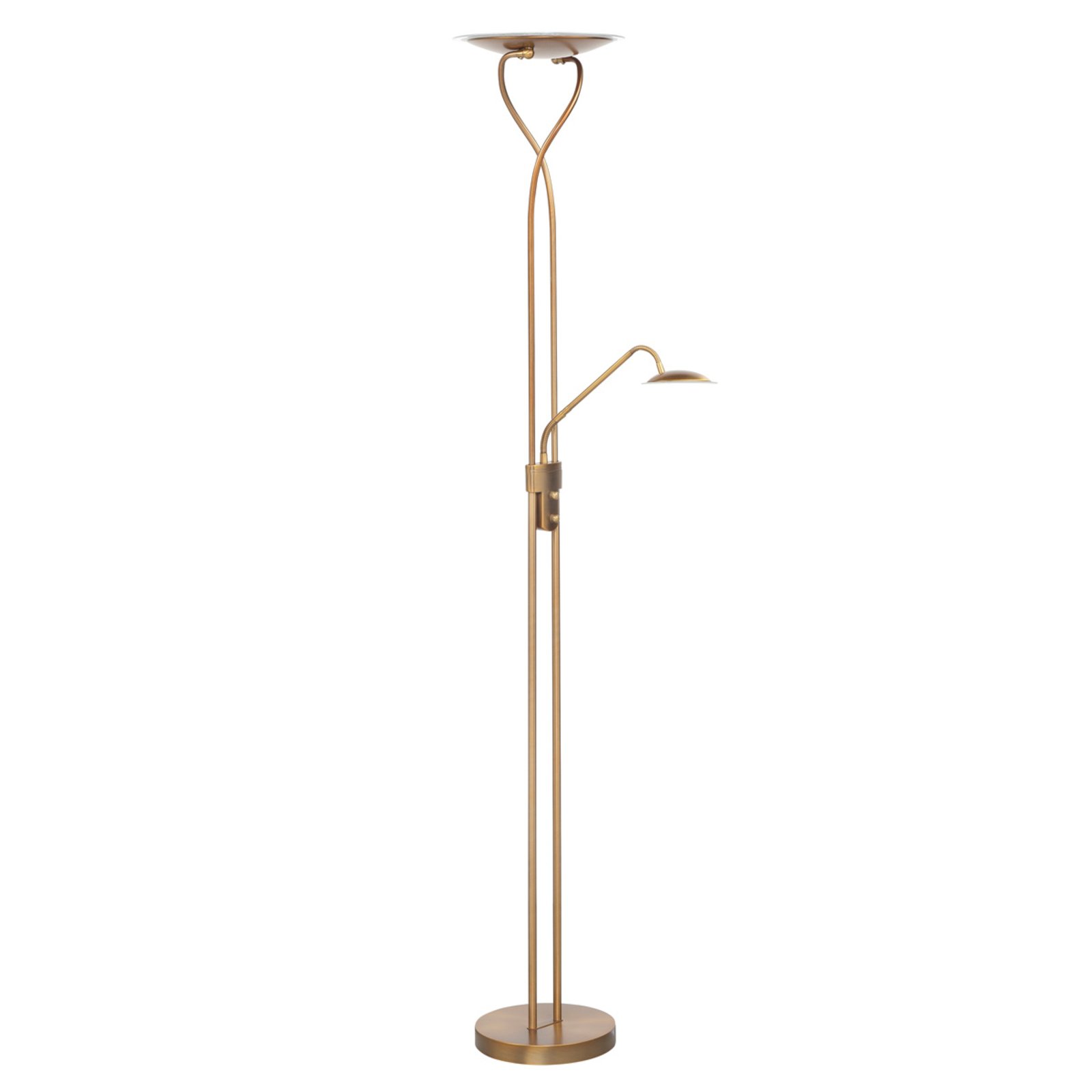 Empoli LED uplighter in bronze with reading light