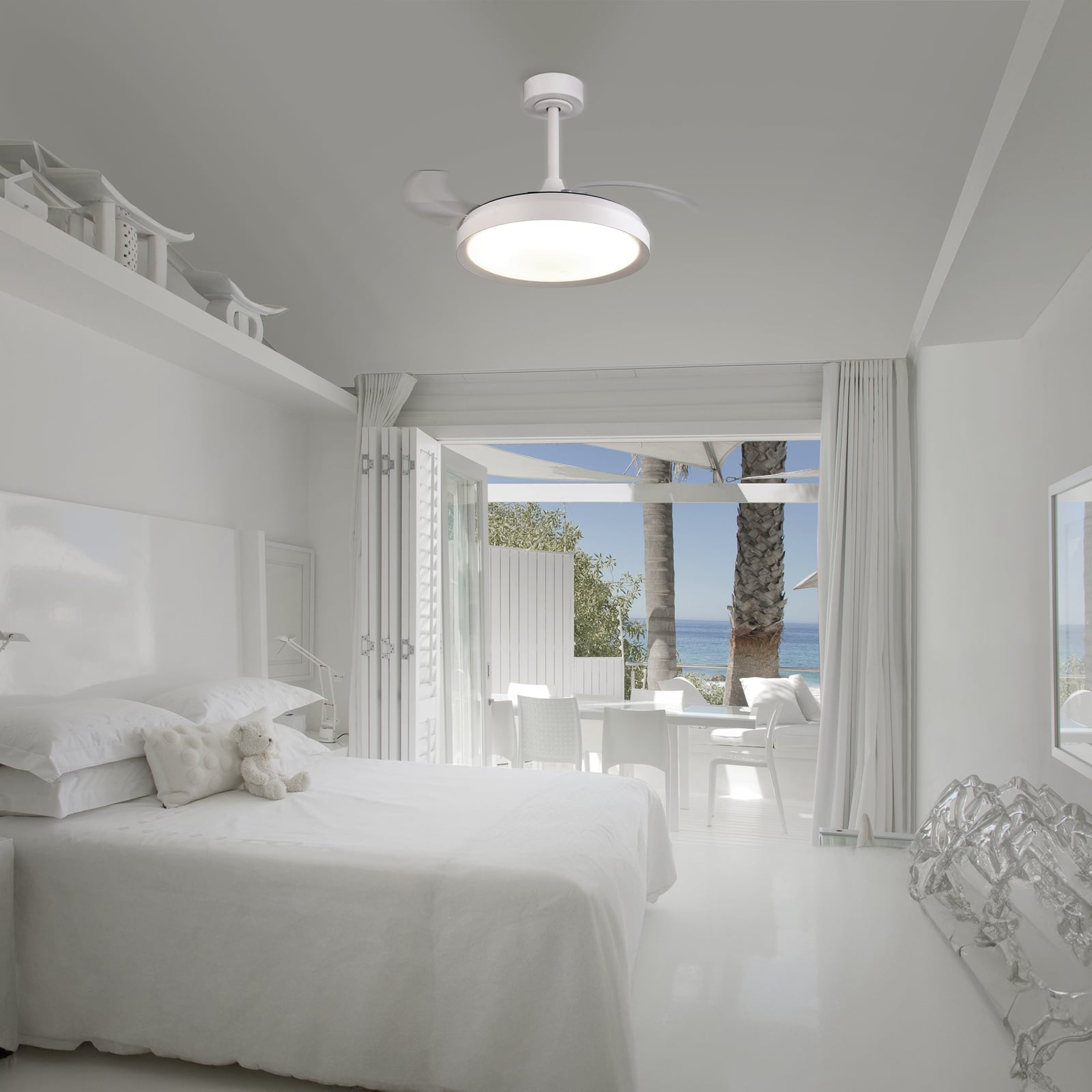 Mistral Mini LED-Deckenventilator weiß DC leise CCT - Mantra