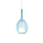 Lámpara colgante Ideal Lux Kalique 2, azul, Ø 18 cm, plástico