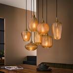 Hanglamp Pattern van bruin glas, 7-lamps
