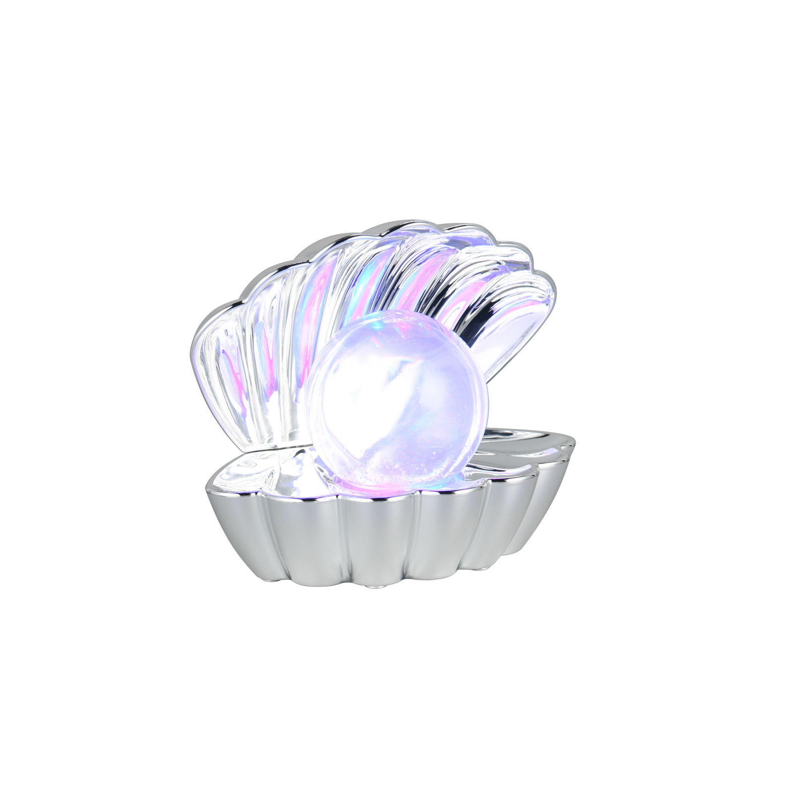 LED-bordlampe Shelly, kromfarget, plast, 18 cm, RGB