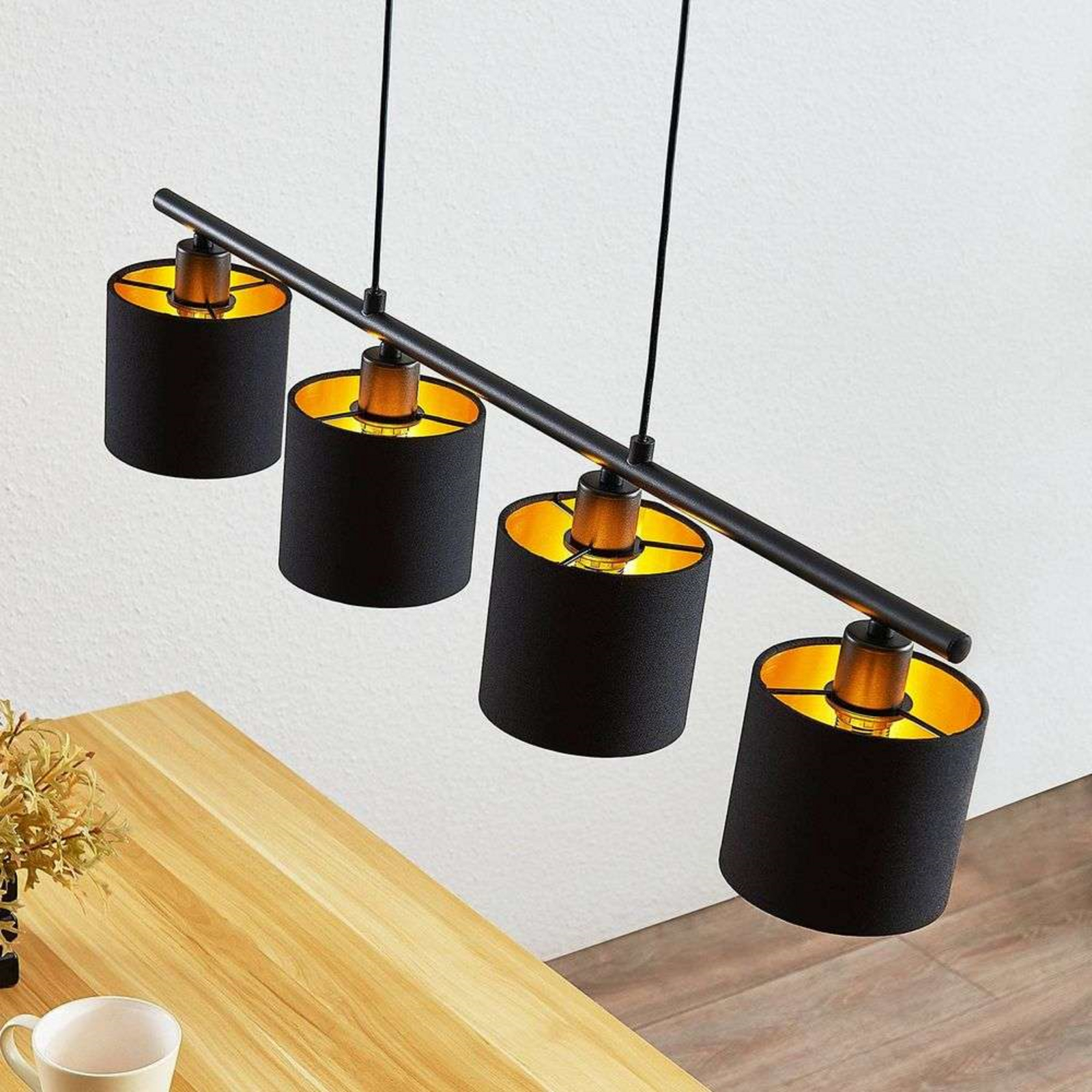 Fabric bar függőlámpa Vasilia fekete és arany színben