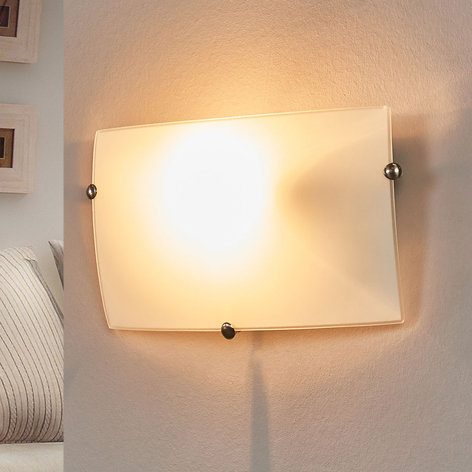 Diskret vägglampa Liria-1 av glas