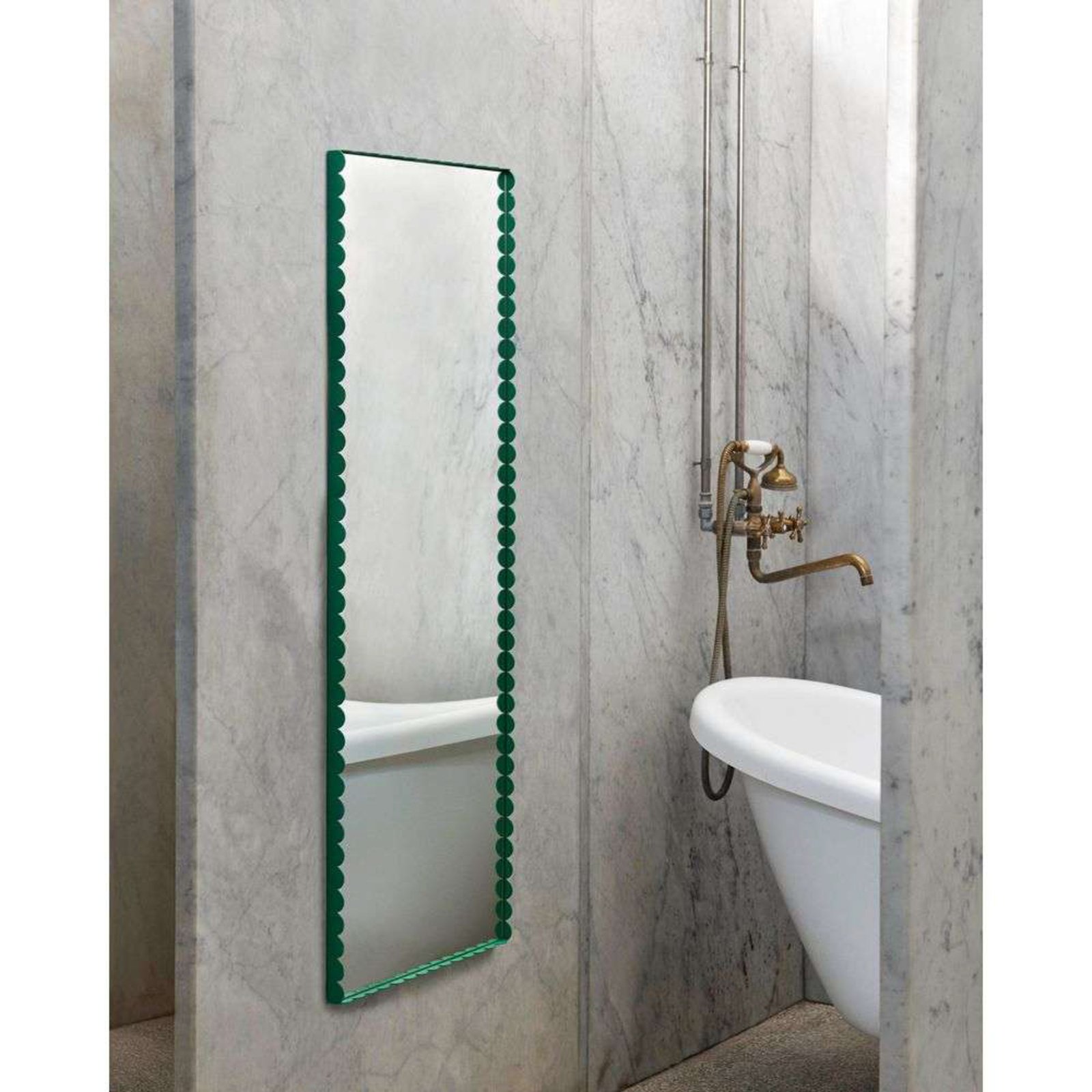 Arcs Mirror Rectangle M Green - HAY