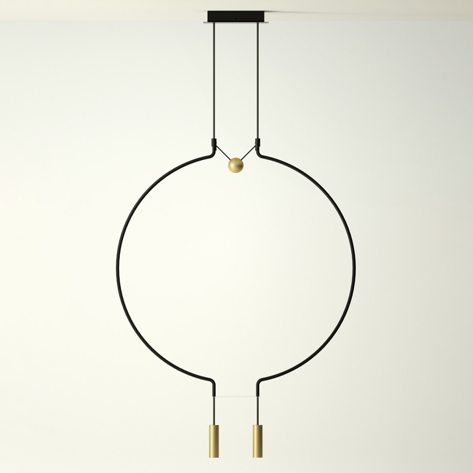 Axolight Liaison P2 függő lámpa fekete/arany 56 cm