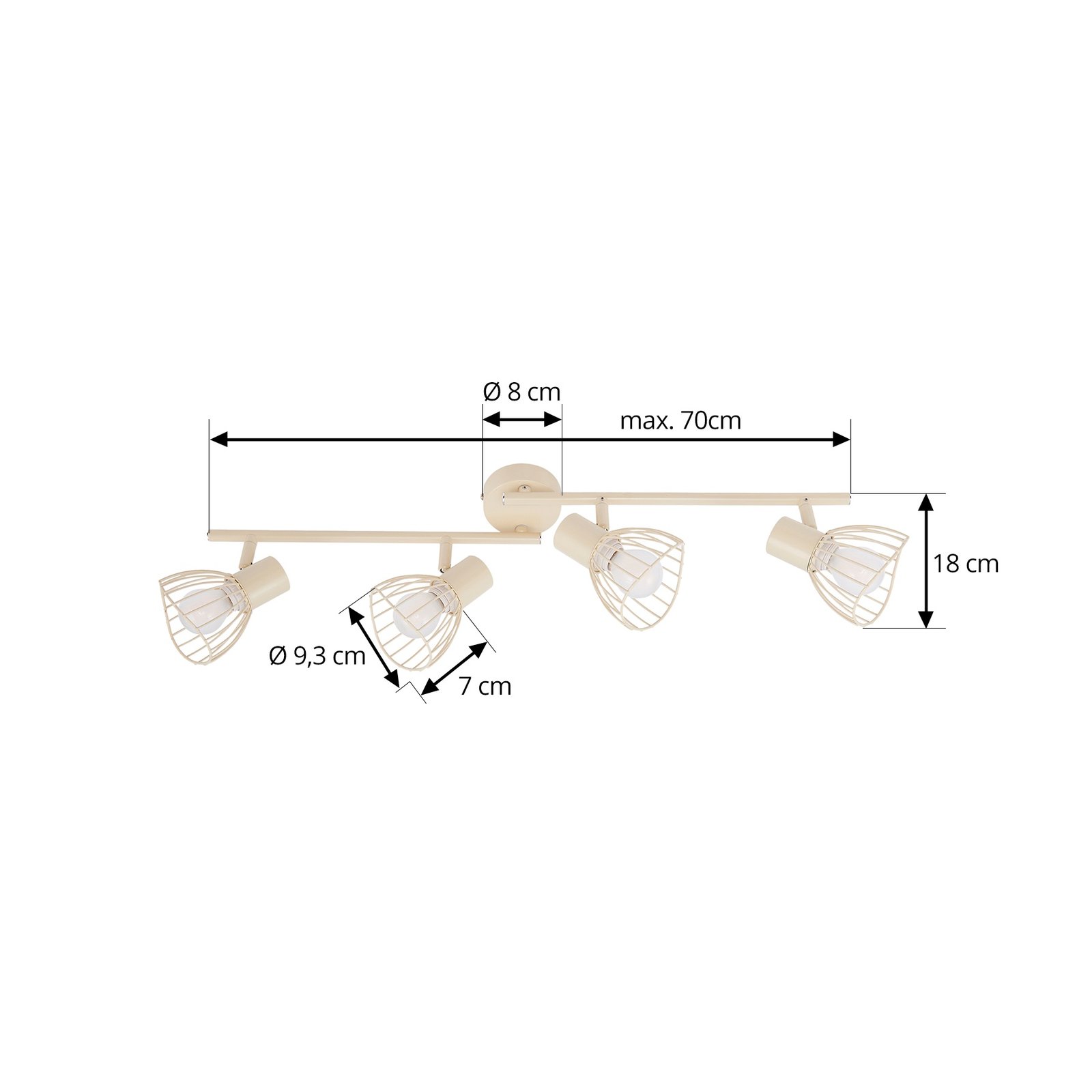 Piena 4 Plafondlamp Beige - Lindby