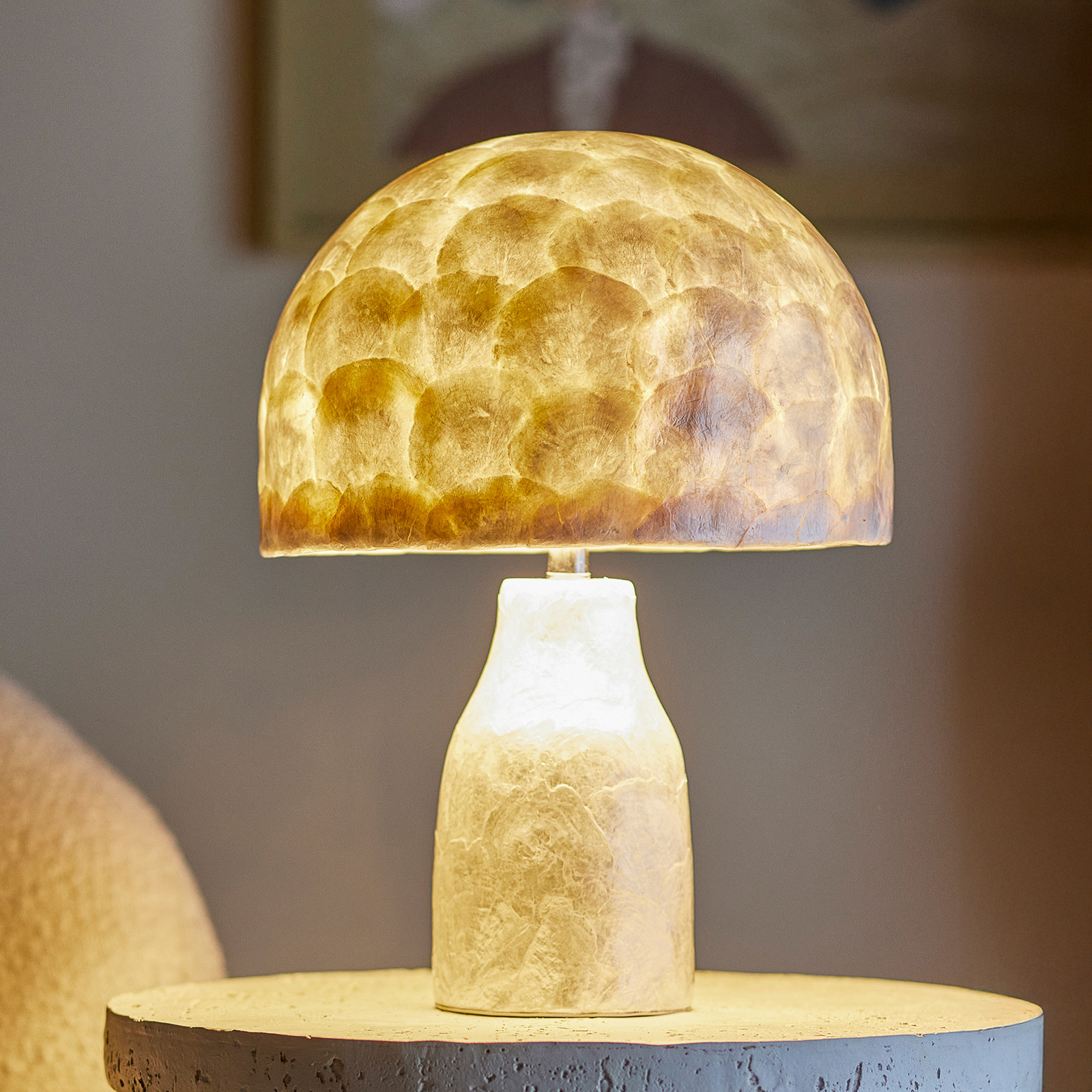 Lampe de table Adria, nacrée, hauteur 43 cm, E27 - Bloomingville