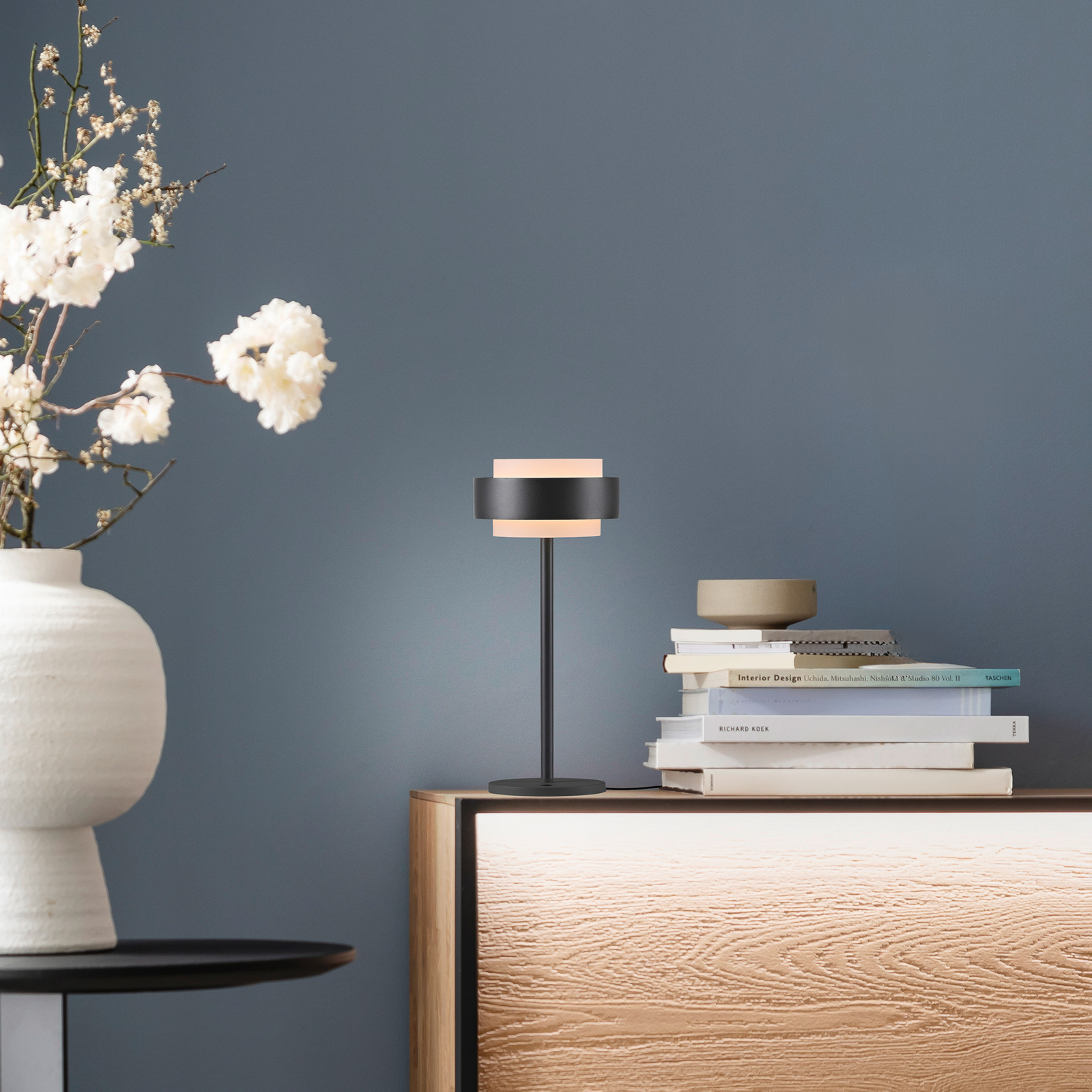 Schöner Wohnen LED-bordlampe Elmo, svart, 3000 K, dimmer Schöner Wohnen LED-bordlampe Elmo, svart, 3000 K, dimmer